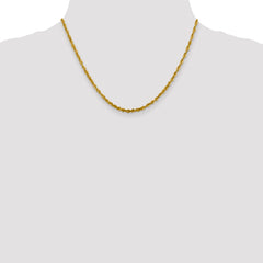 10K Yellow Gold Unisex Diamond-Cut Rope Chain Necklace 18 Polished Lightweight