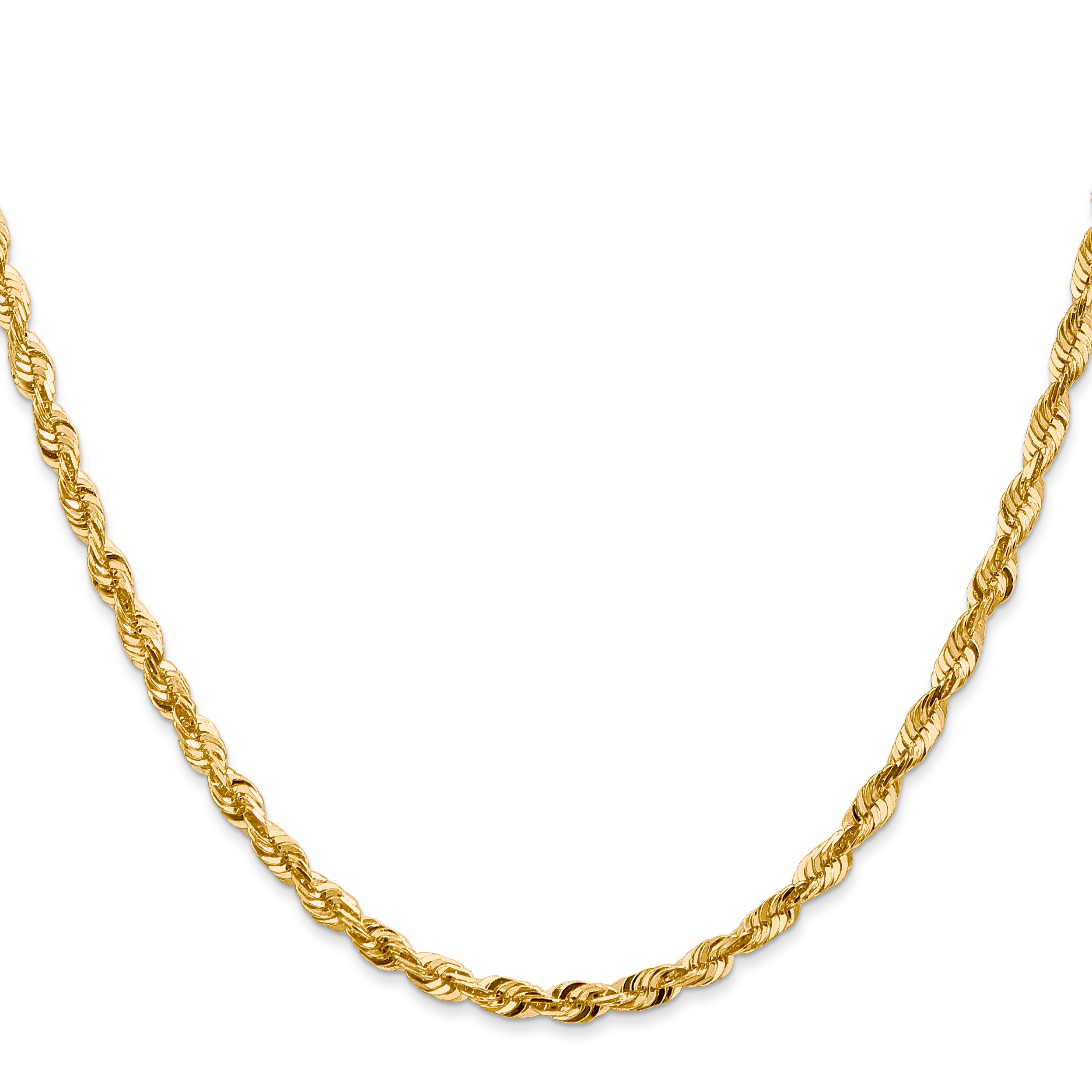 10K Gold Diamond-Cut Rope Chain Necklace, Polished, Unisex, 20