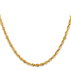 10K Gold Diamond-Cut Rope Chain Necklace, Polished, Unisex, 20