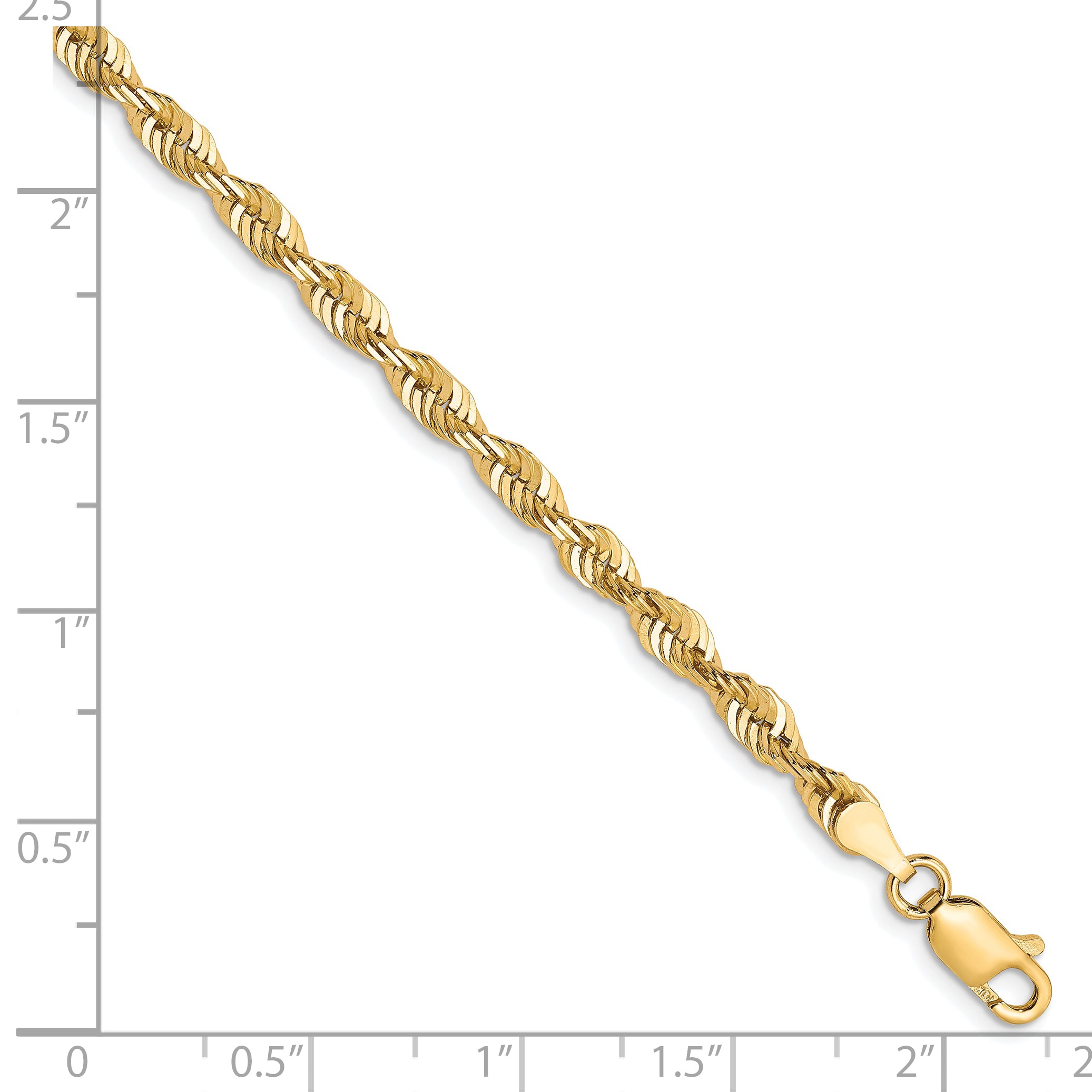 10K 3.5mm Diamond-Cut Lightweight Rope Chain Secondary image