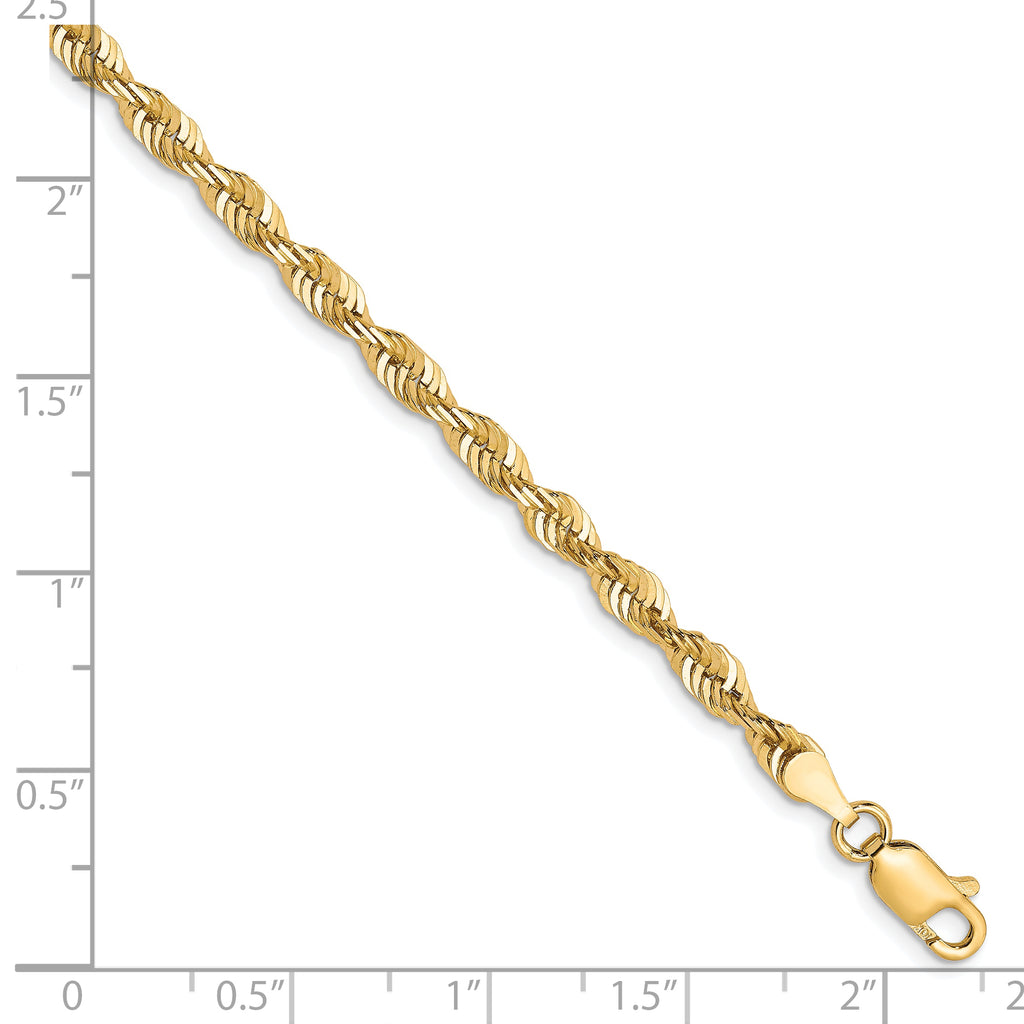 10K 3.5mm Diamond-Cut Lightweight Rope Chain