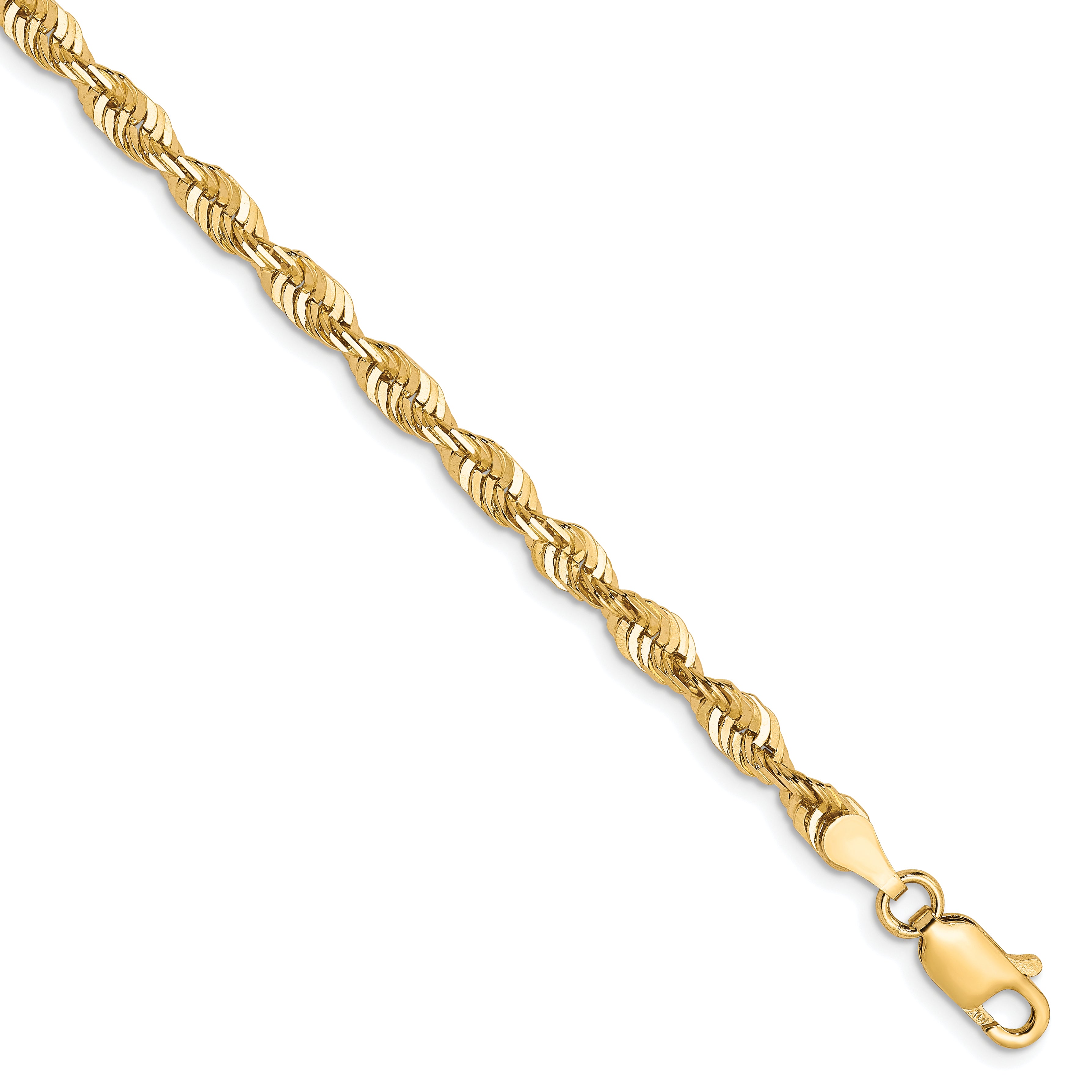 10K 3.5mm Diamond-Cut Lightweight Rope Chain Main image