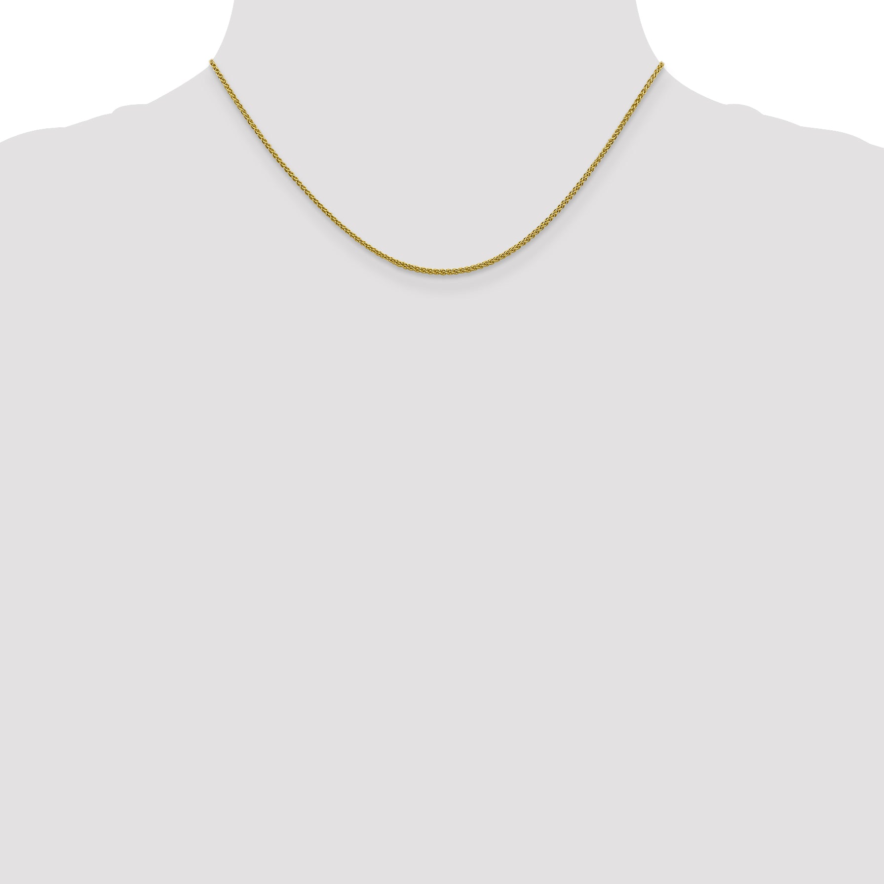 10K Yellow Gold Polished Wheat Chain Necklace with Lobster Clasp Unisex