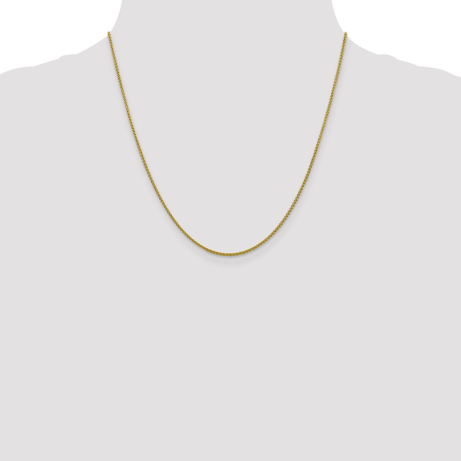 10K Yellow Gold Polished Wheat Chain Necklace with Lobster Clasp Unisex