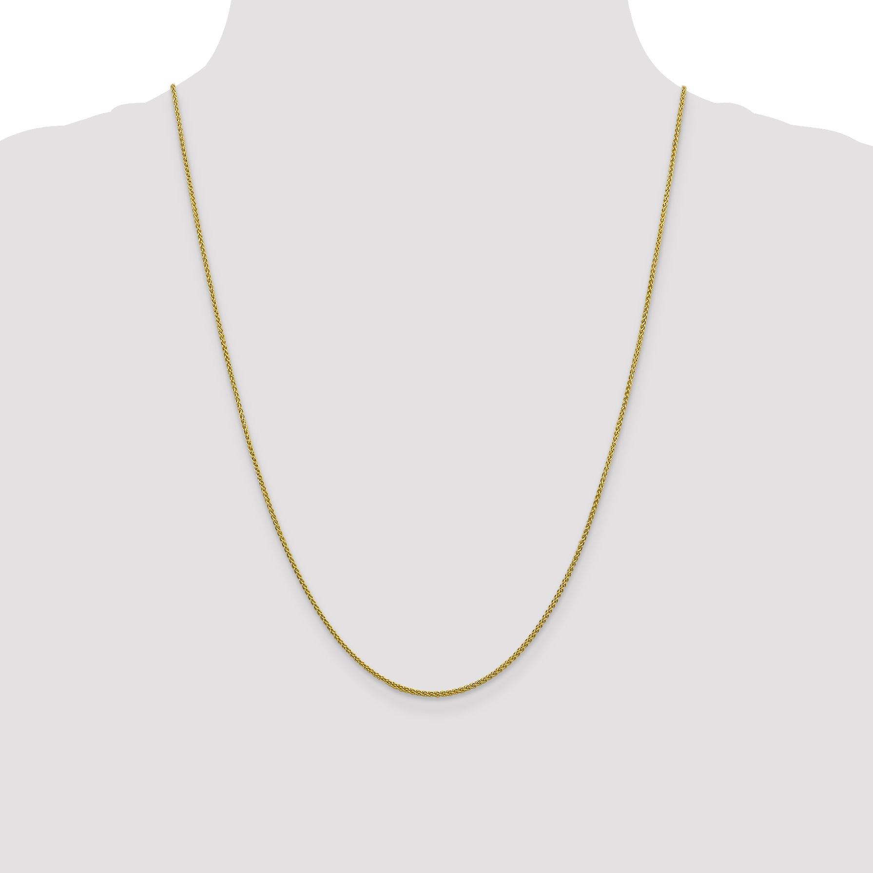 10K Yellow Gold Polished Wheat Chain Necklace with Lobster Clasp Unisex