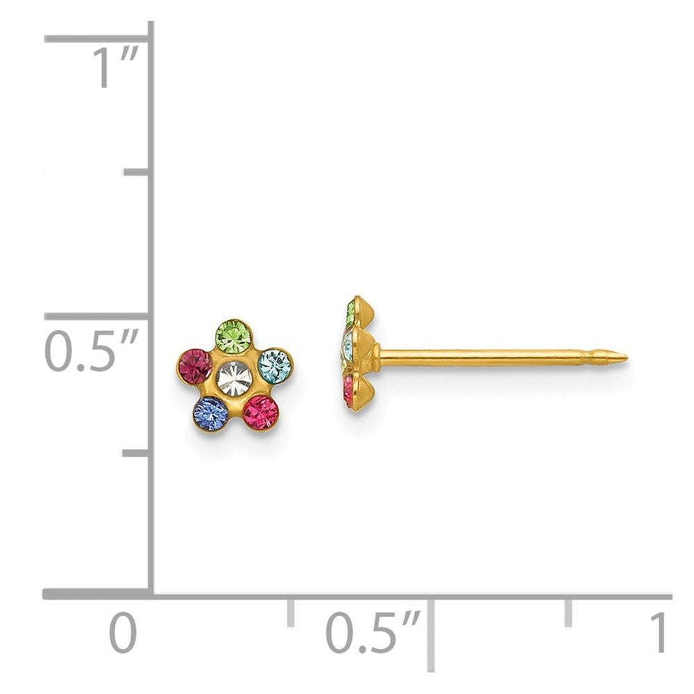 Inverness 14k Flower Multicolor Crystal Earrings