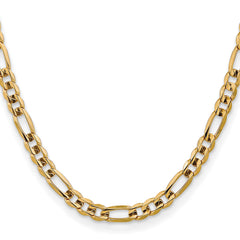 10K Yellow Gold Concave Figaro Necklace with Polished Finish