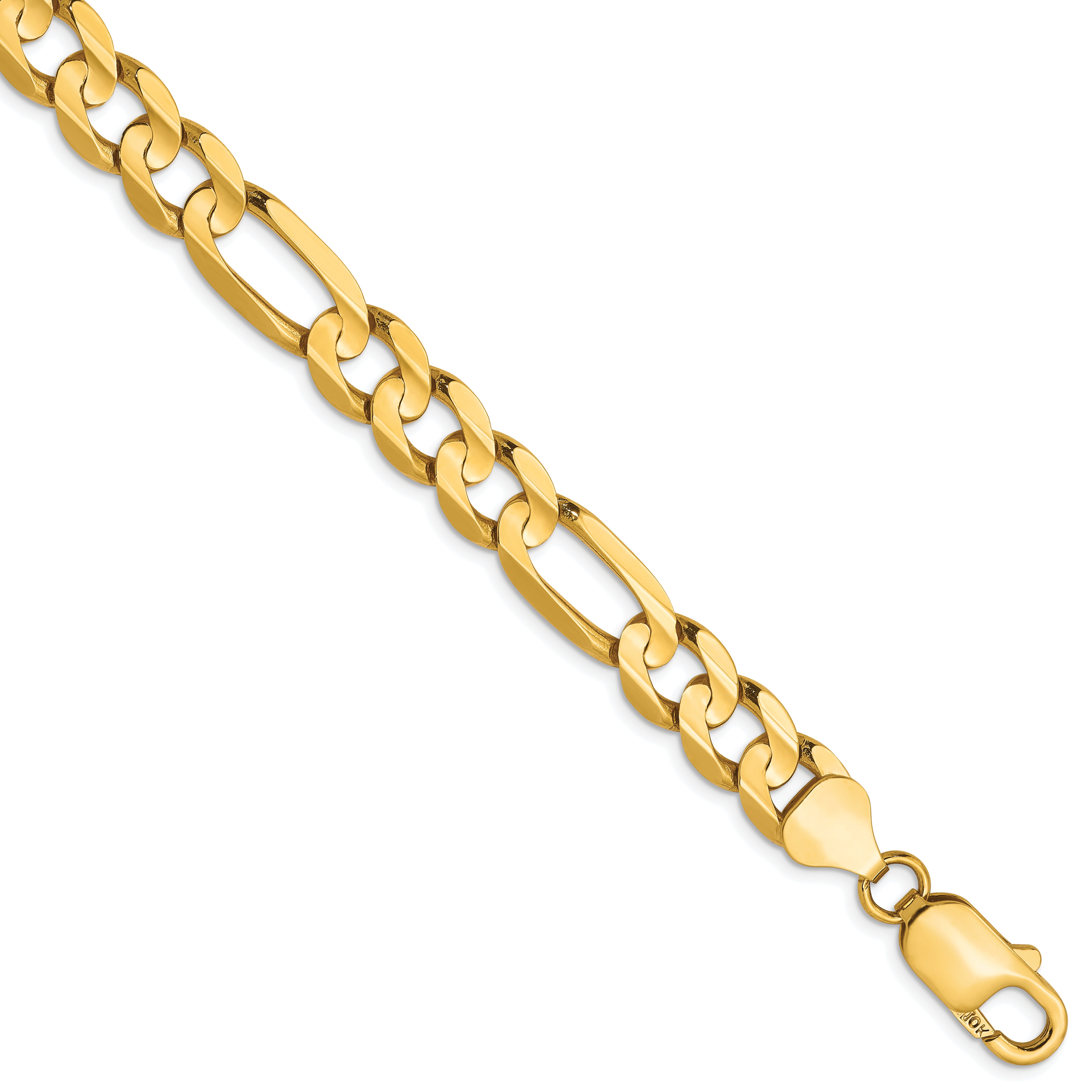 10K 7.5mm Concave Figaro Bracelet Main image