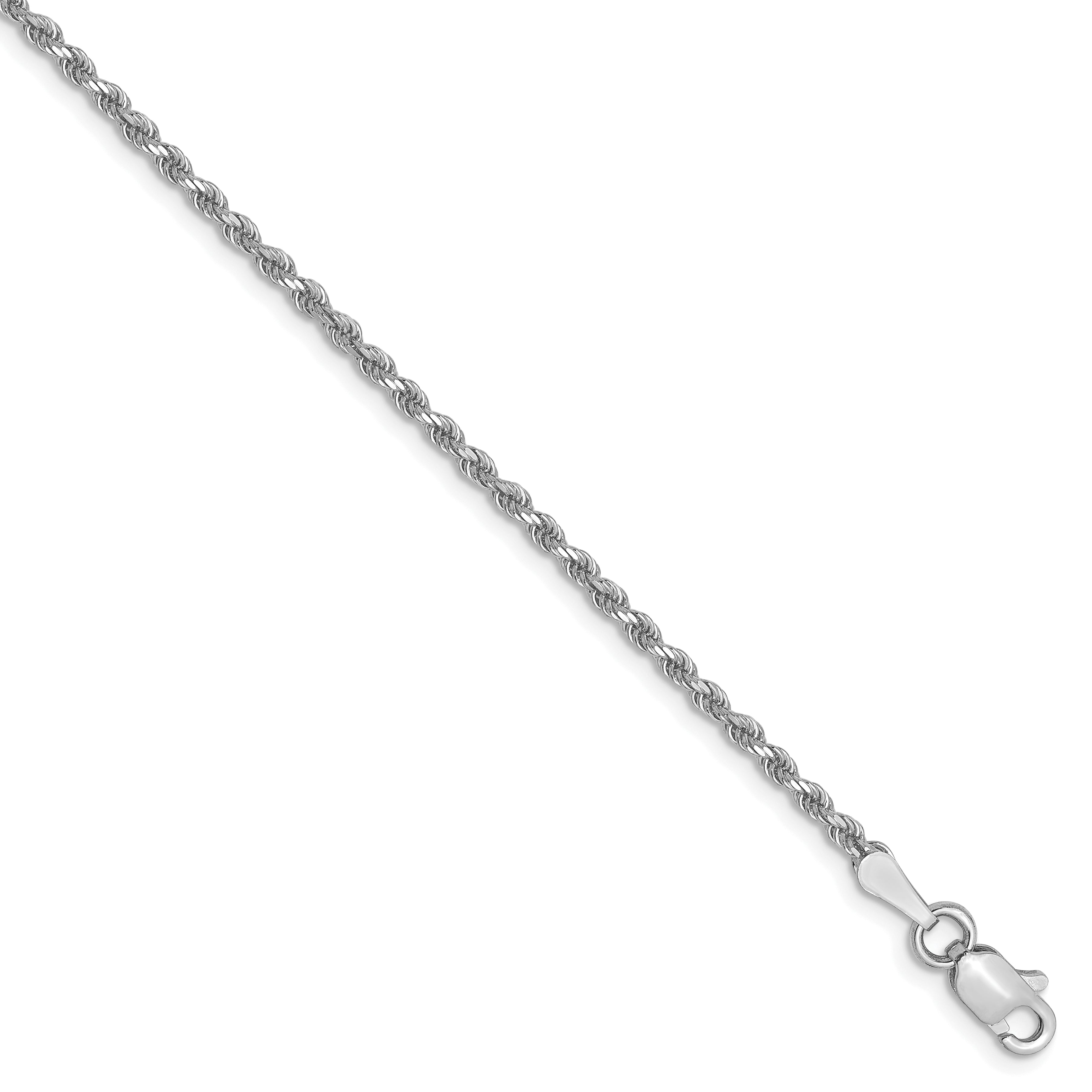 10K White Gold 1.75mm Diamond-Cut Rope Chain Main image