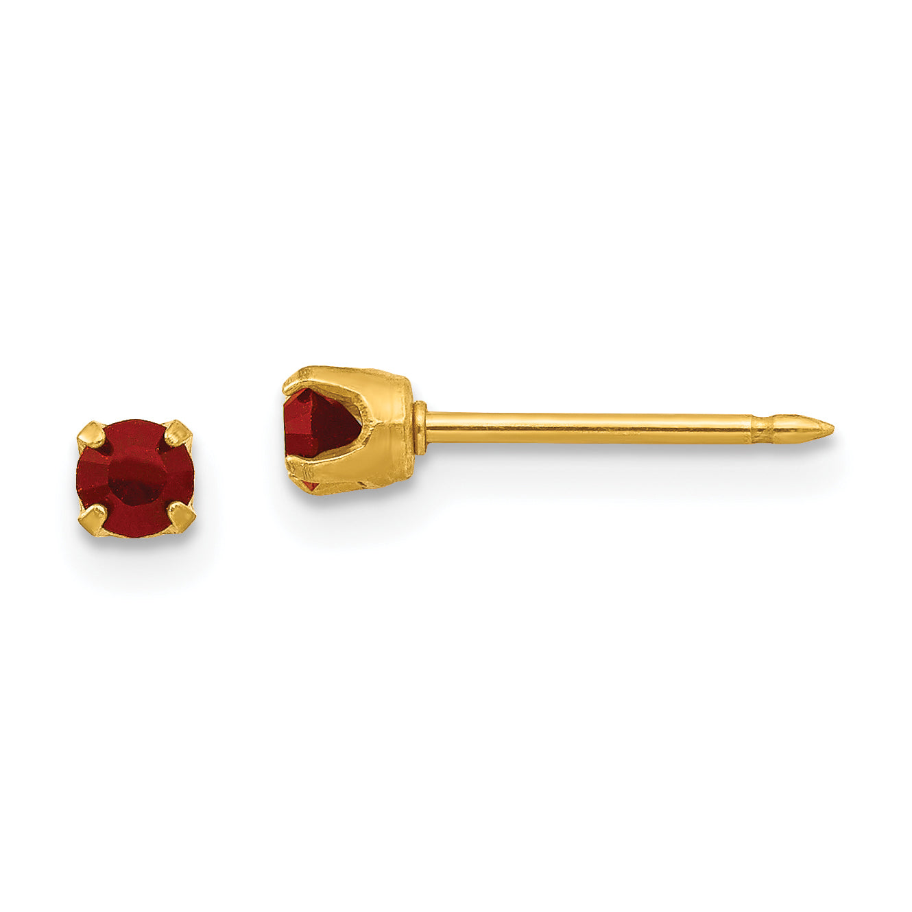 Inverness 24k Plated January Red Crystal Birthstone Earrings Main image