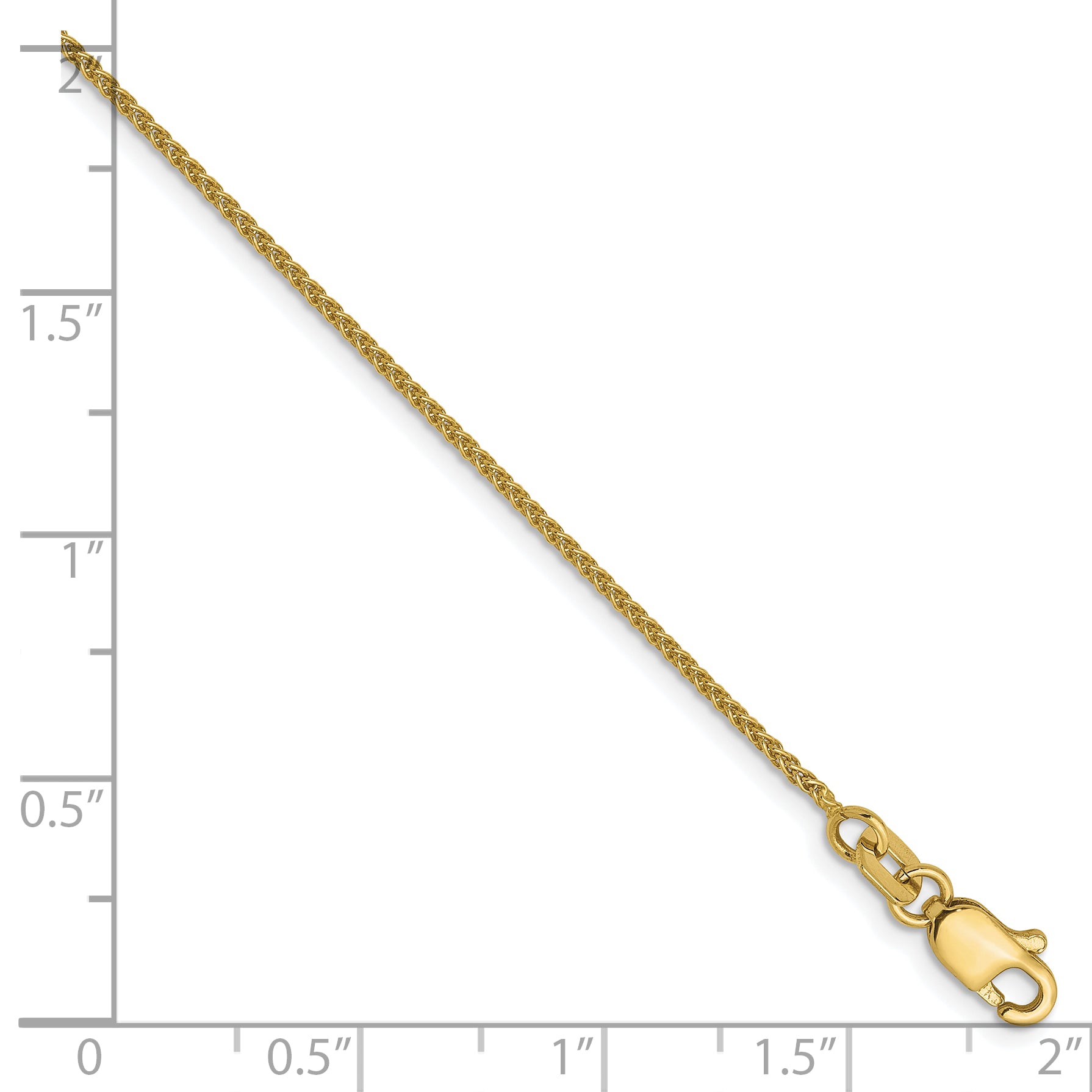 10K 1mm Wheat Chain Anklet Secondary image