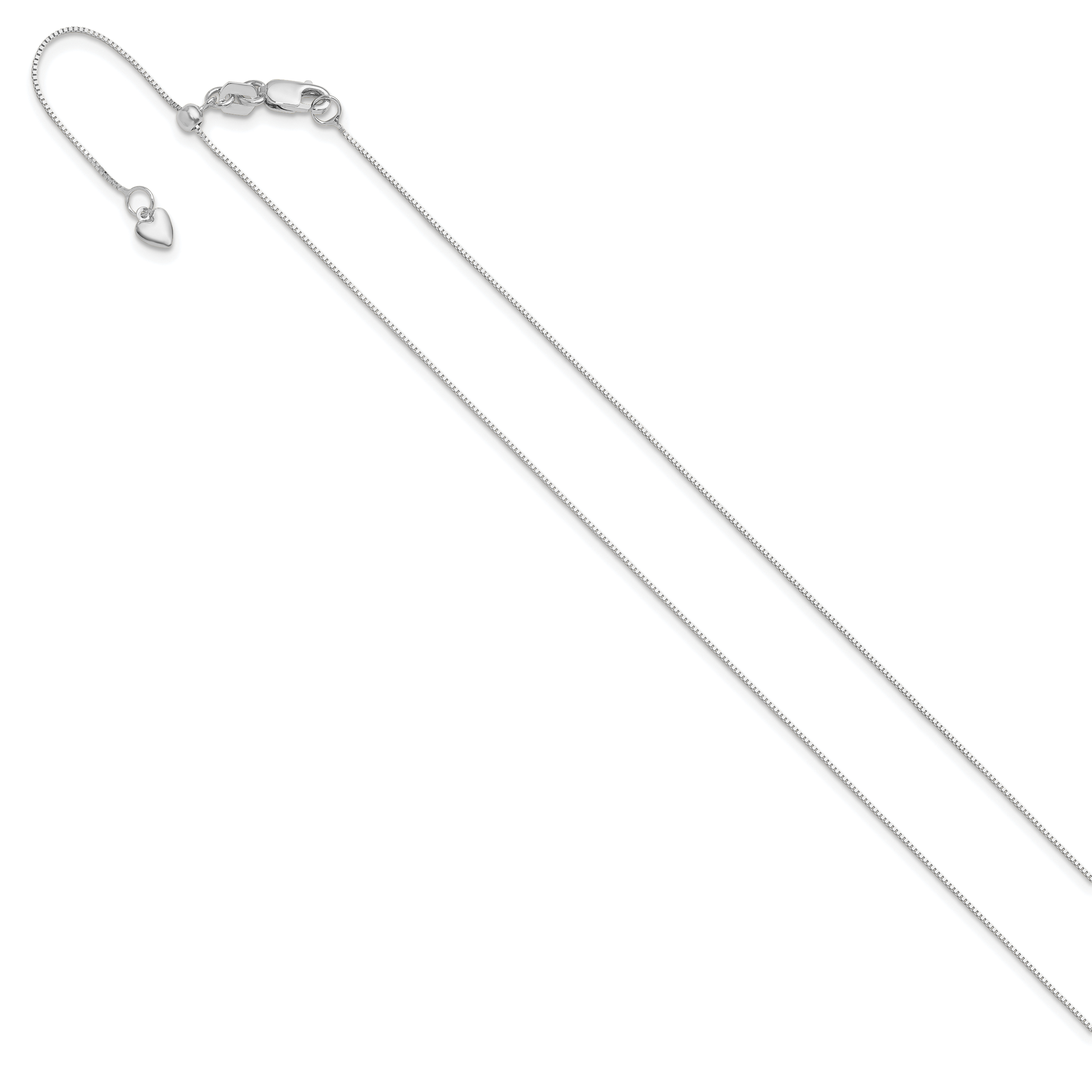 Adjustable Baby Box Chain in 10K White Gold
