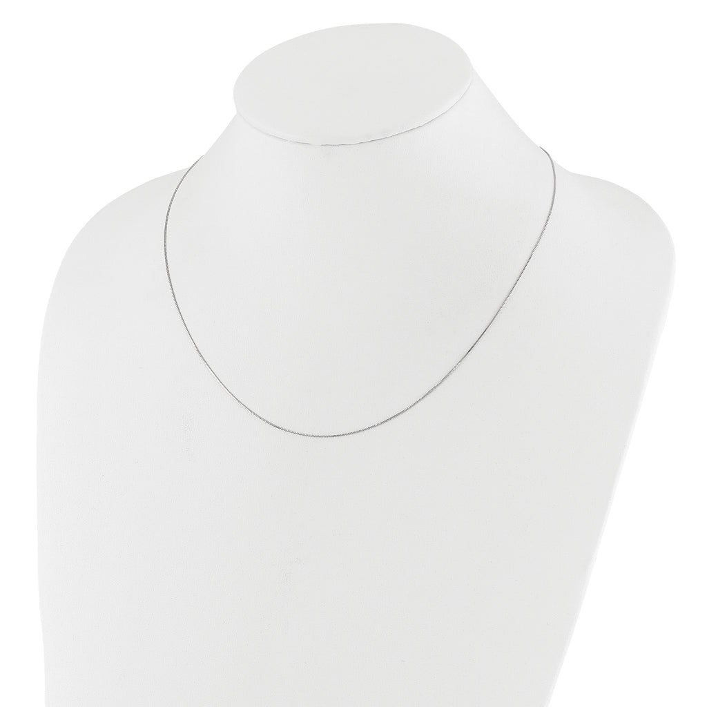 Adjustable Baby Box Chain in 10K White Gold