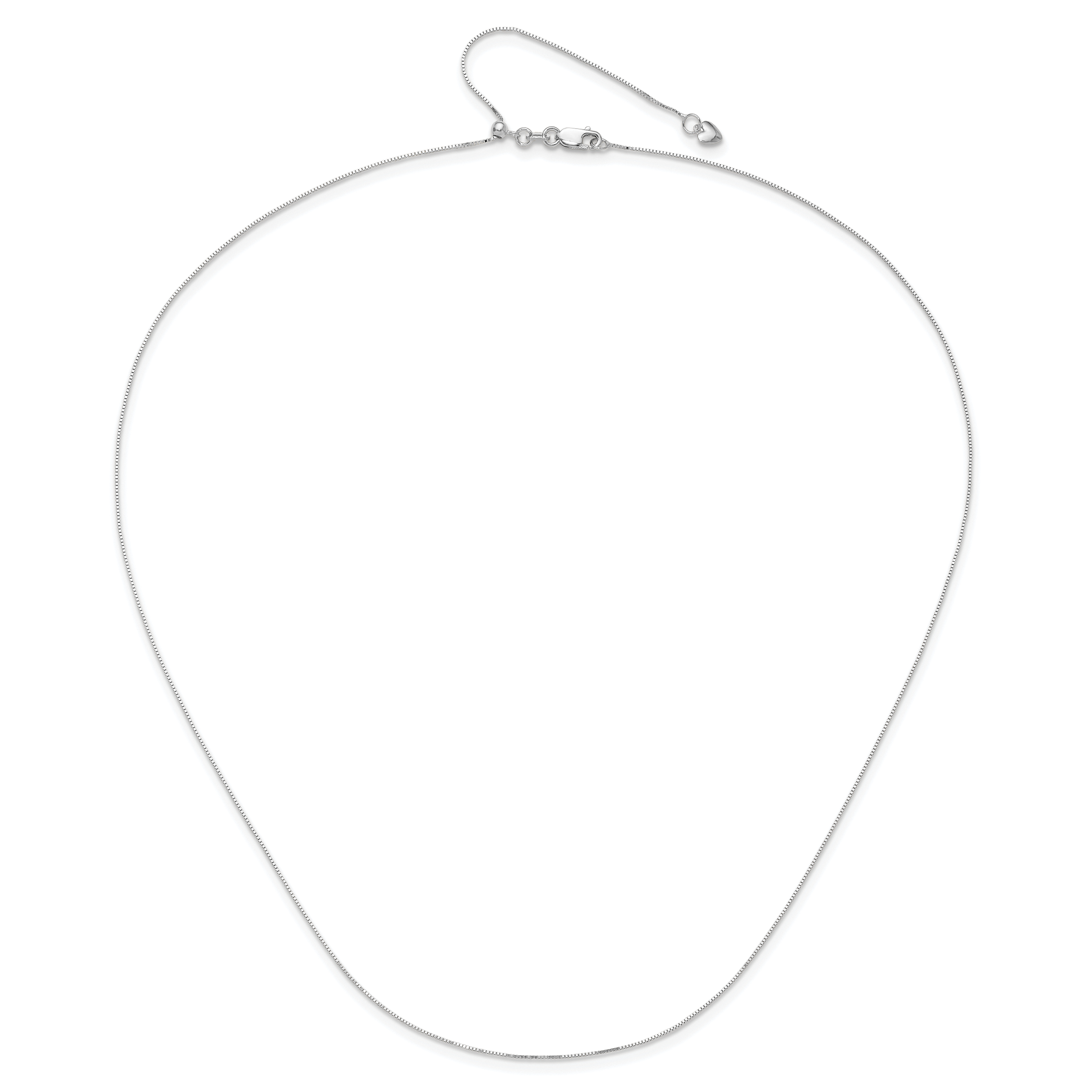 Adjustable Baby Box Chain in 10K White Gold