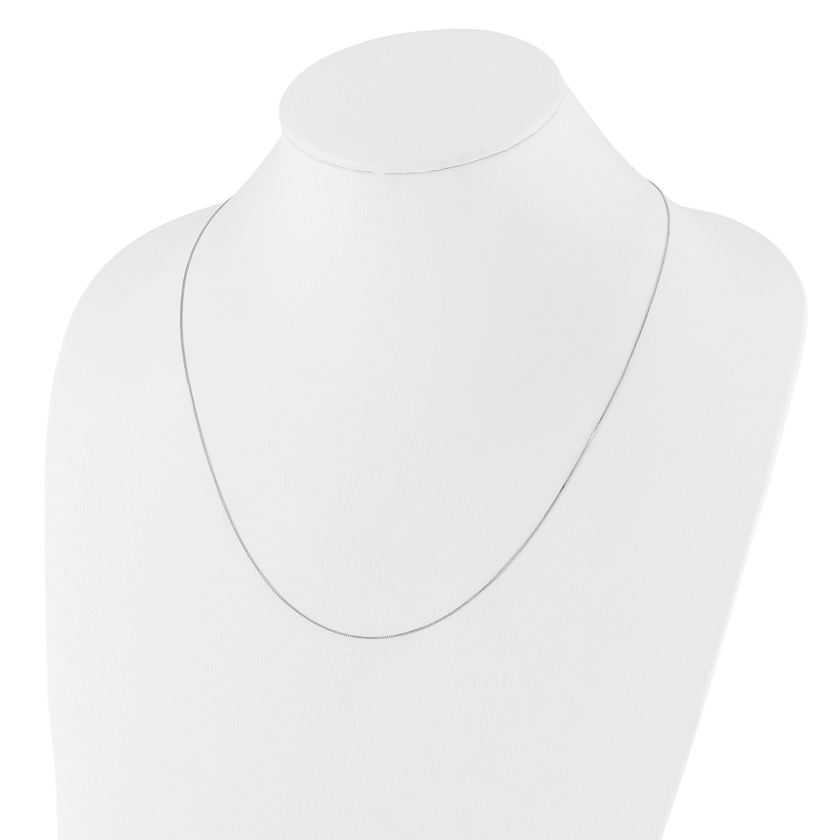 Adjustable Baby Box Chain in 10K White Gold