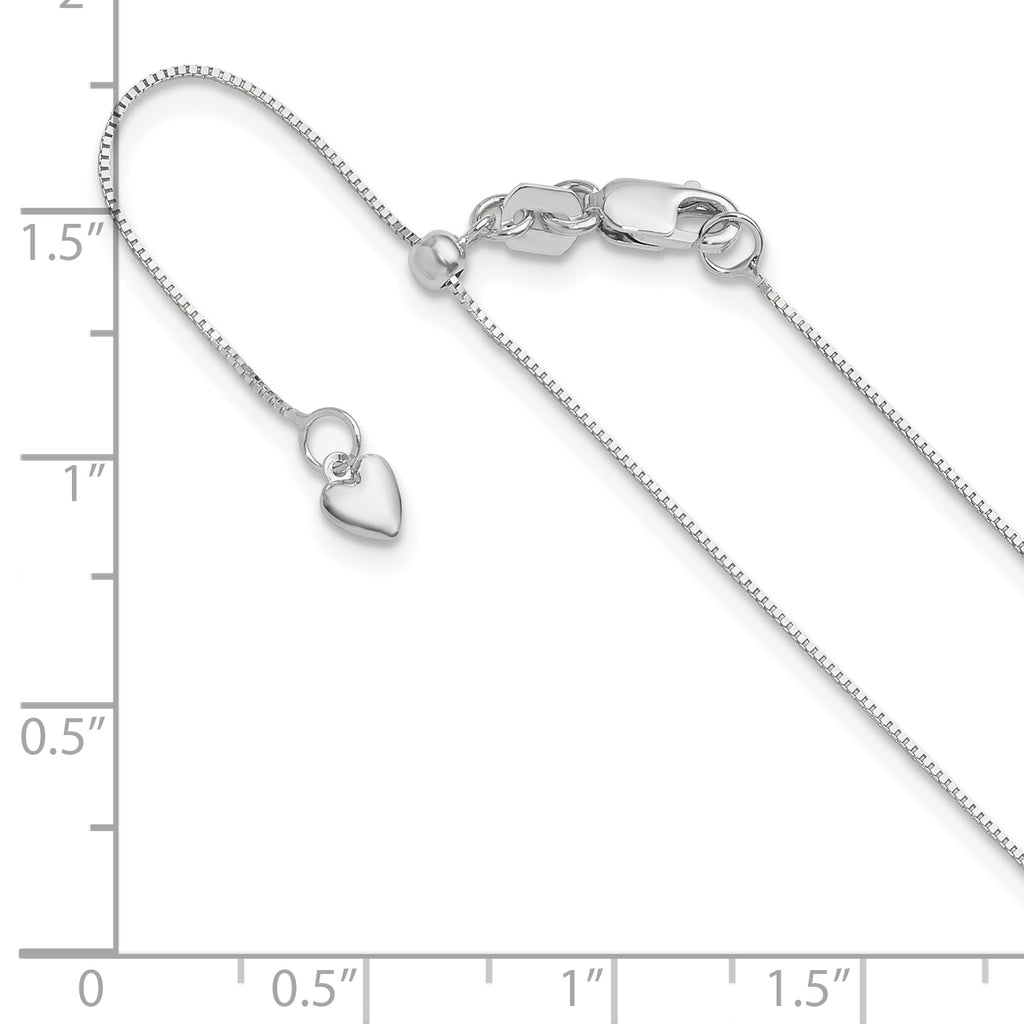 Adjustable Baby Box Chain in 10K White Gold