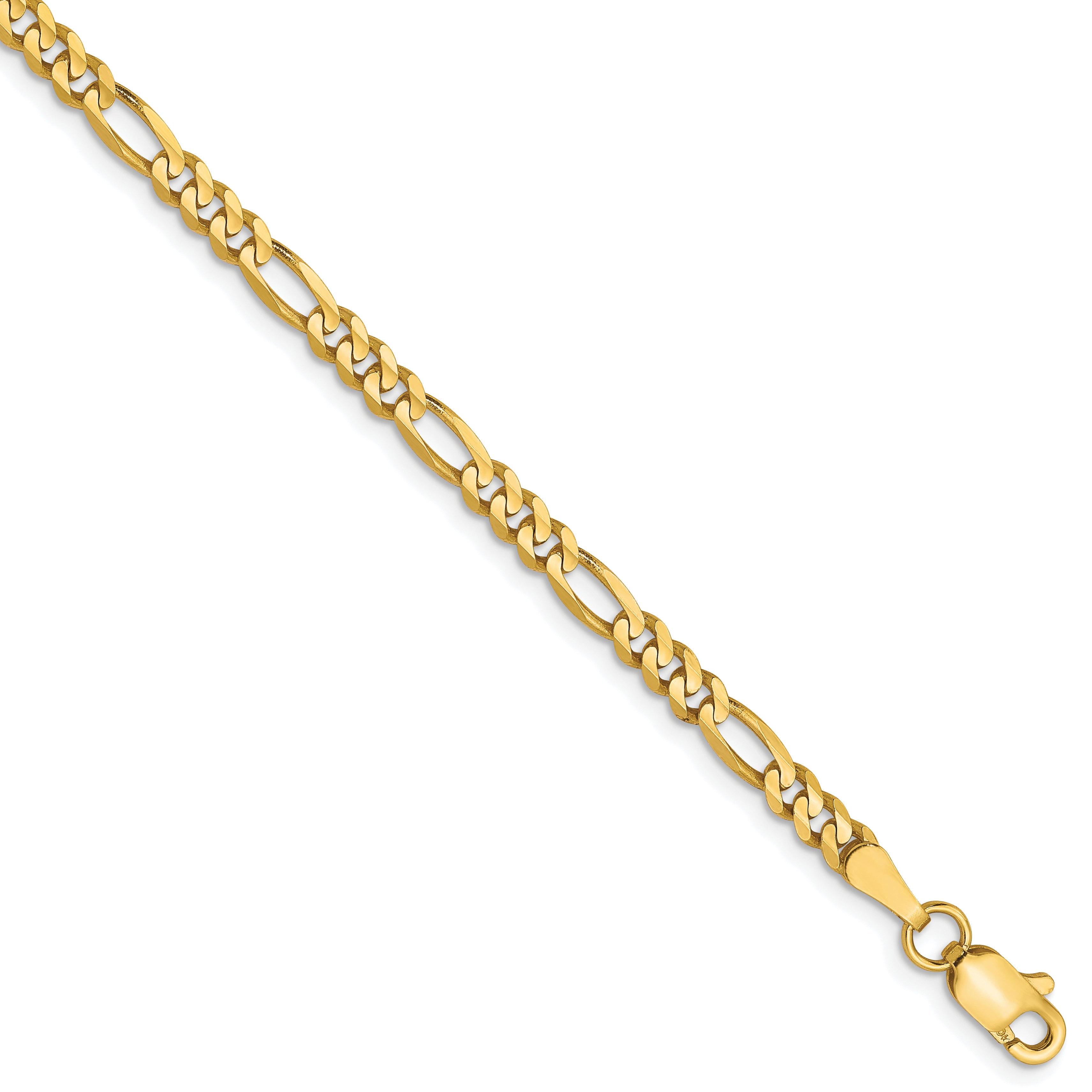 10K 3mm Concave Figaro Chain Anklet Main image