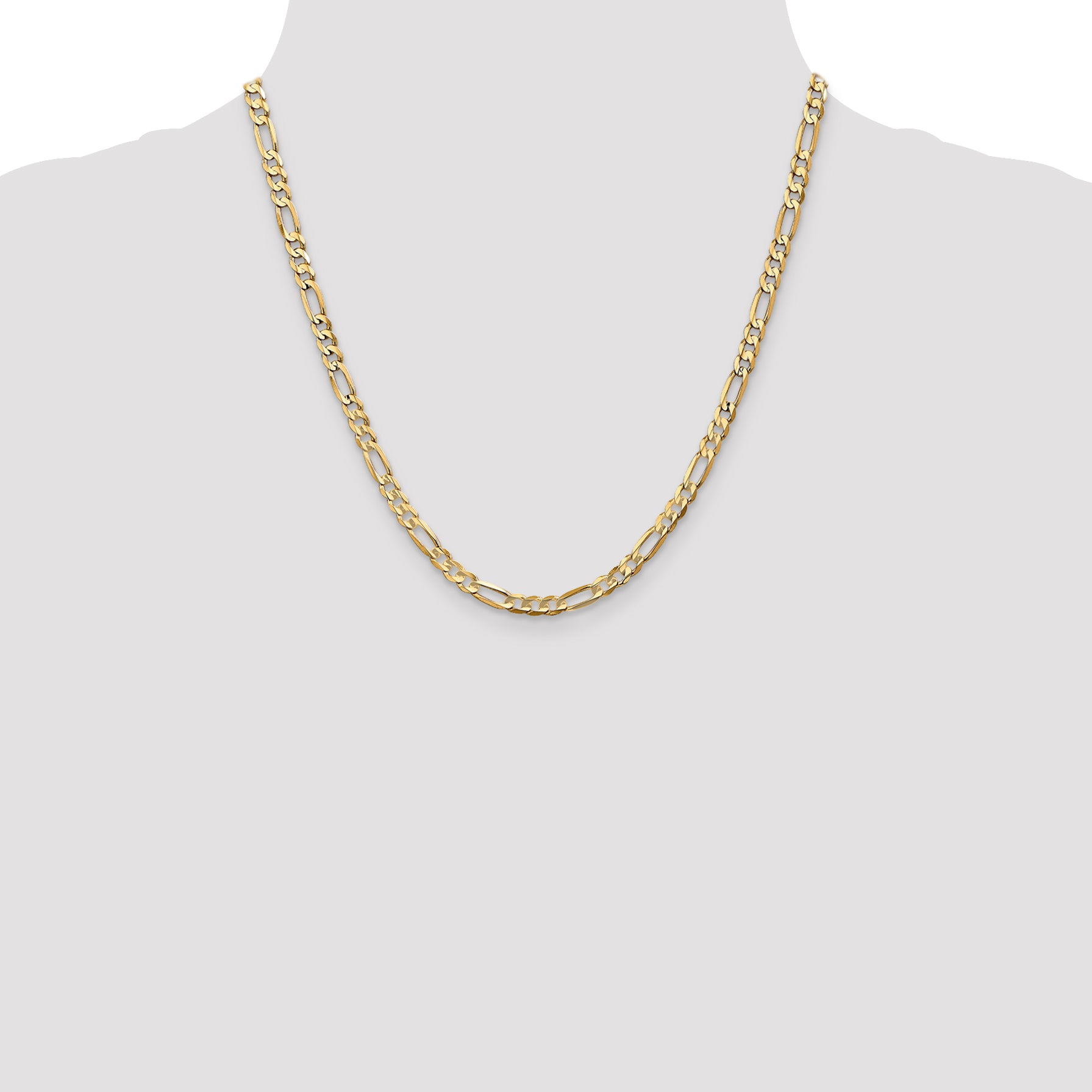 10K 4.5mm Concave Figaro Chain