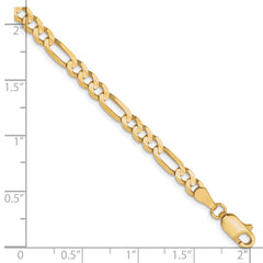 10K 4mm Concave Figaro Chain - 7