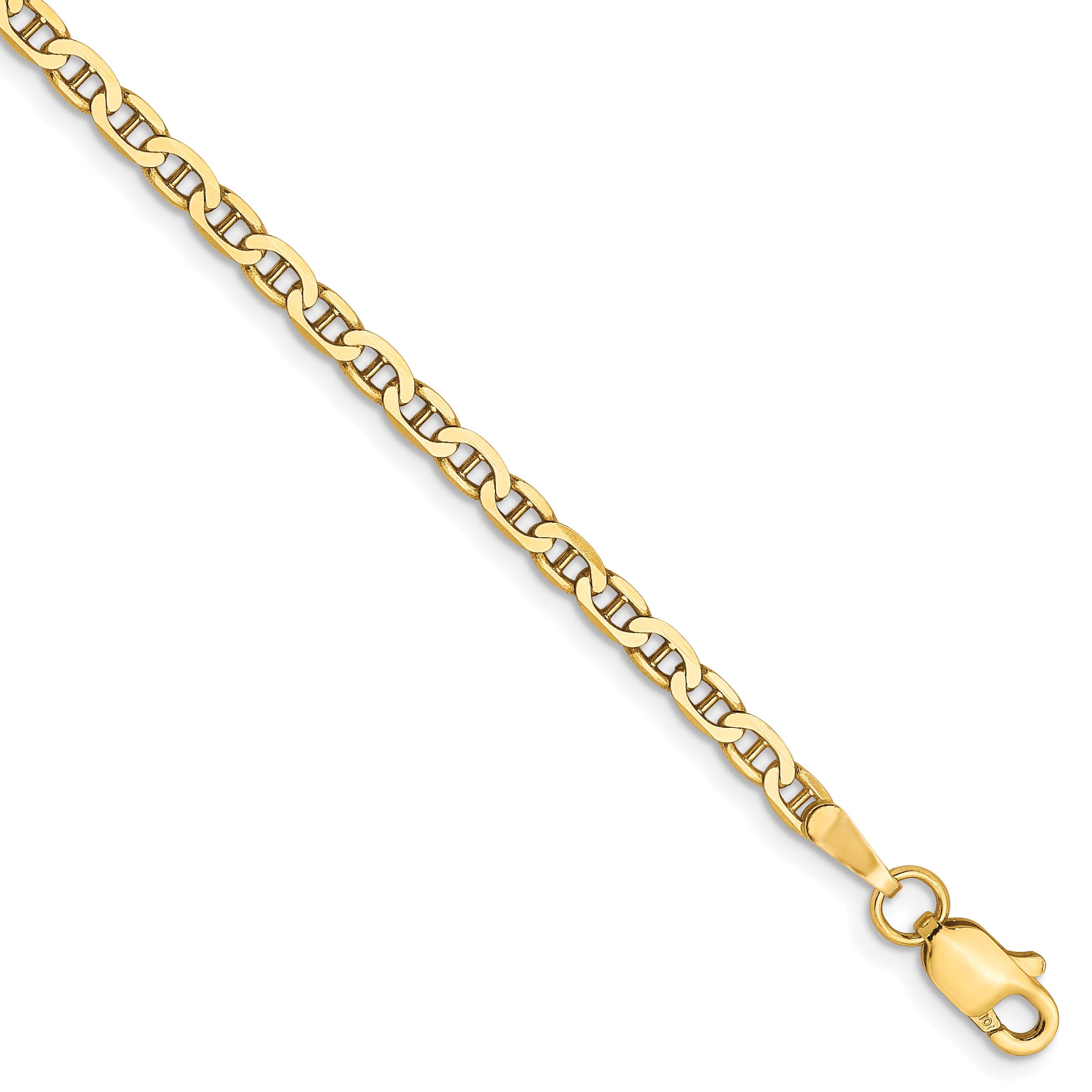 10K 2.4mm Flat Anchor Chain Anklet
