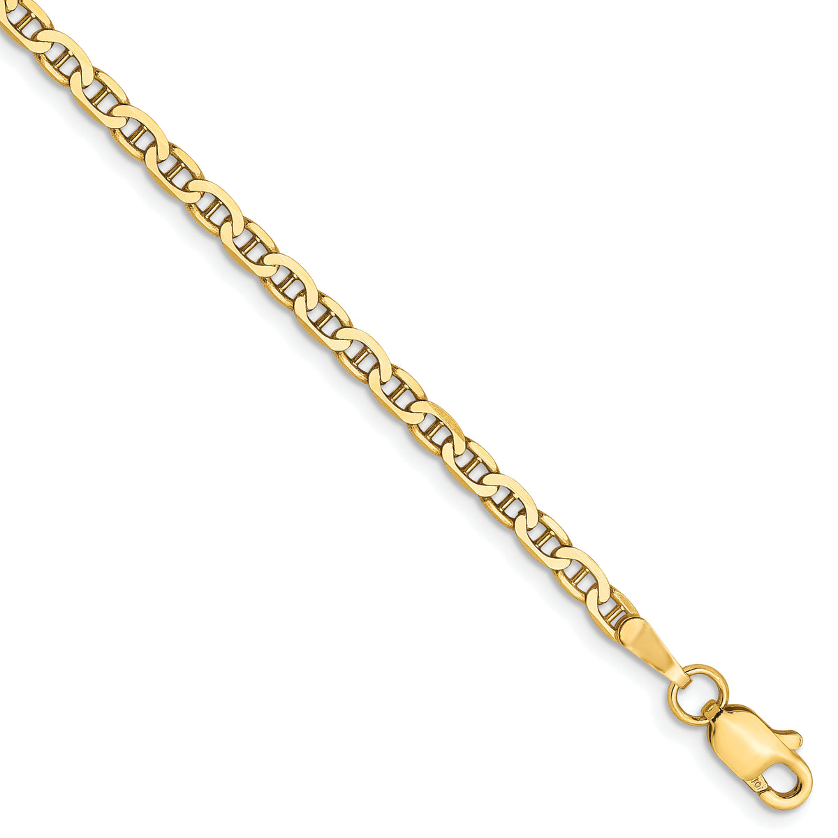 10K 2.4mm Flat Anchor Chain Anklet
