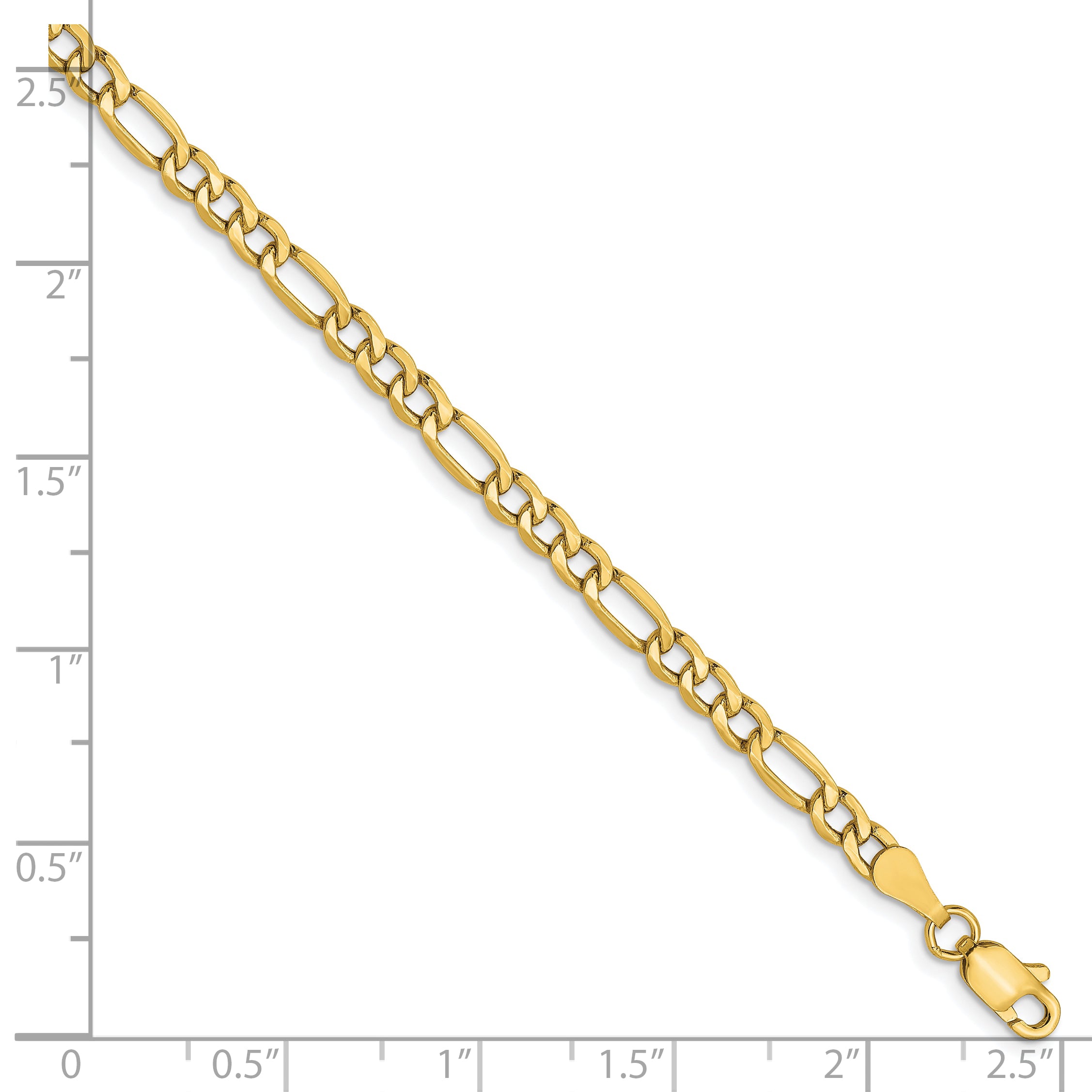 10K 3.5mm Semi-Solid Figaro Chain