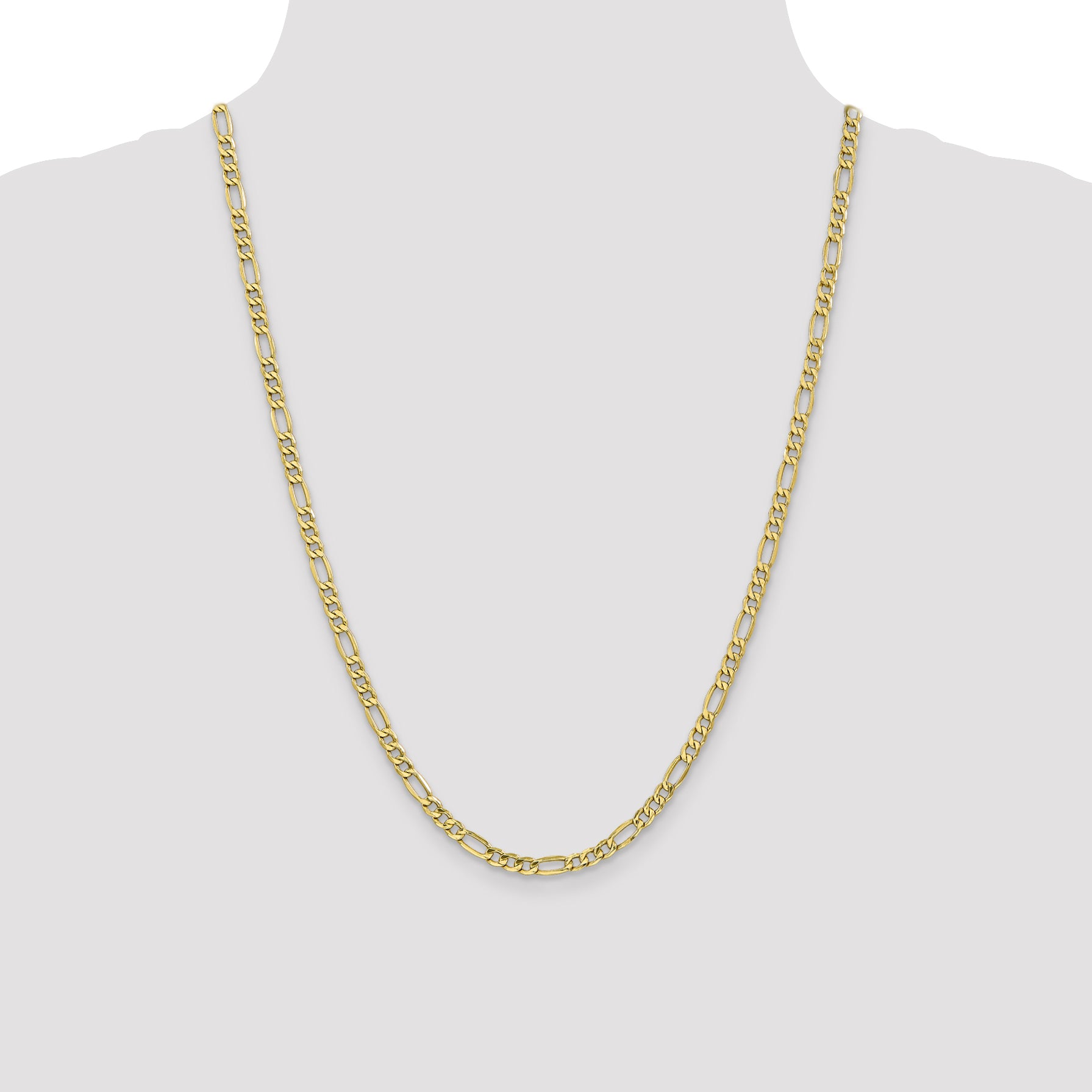 10K 4.75mm Semi-Solid Figaro Chain