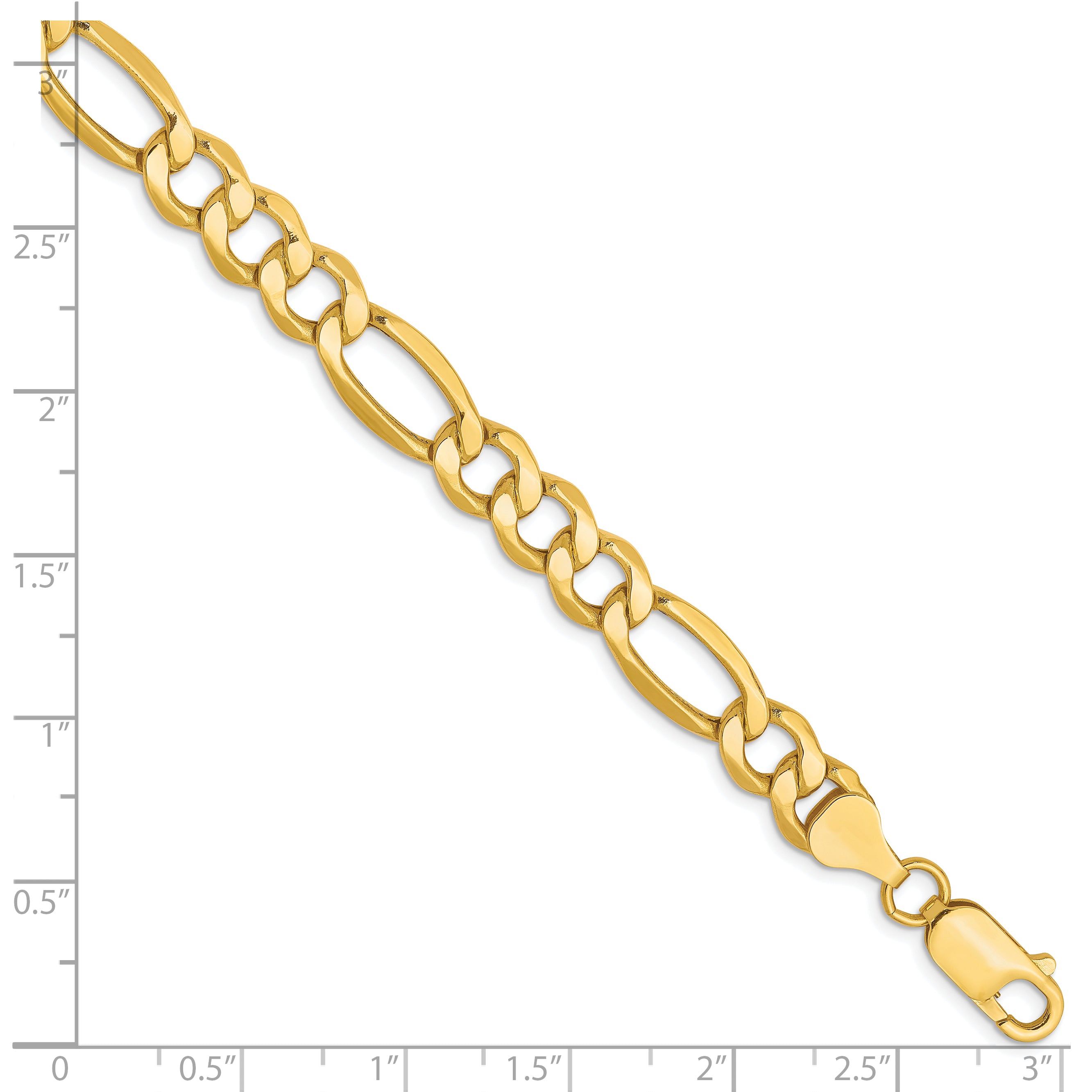 10K 7.3mm Semi-Solid Figaro Chain