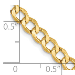 10K 4.3mm Semi-Solid Curb Chain - 7