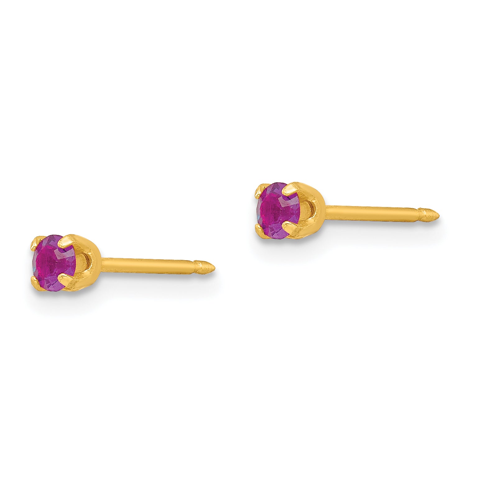 Inverness 24K Gold Plated February Birthstone Crystal Stud Earrings for Women Secondary image
