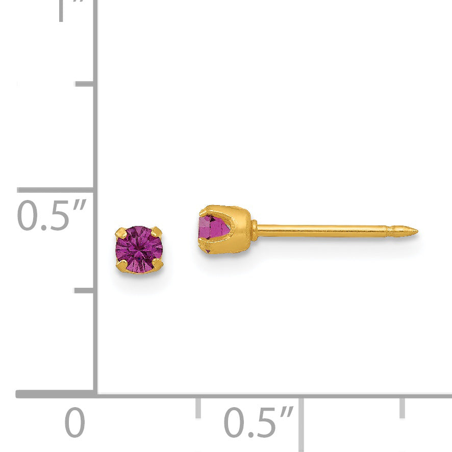 Inverness 24K Gold Plated February Birthstone Crystal Stud Earrings for Women