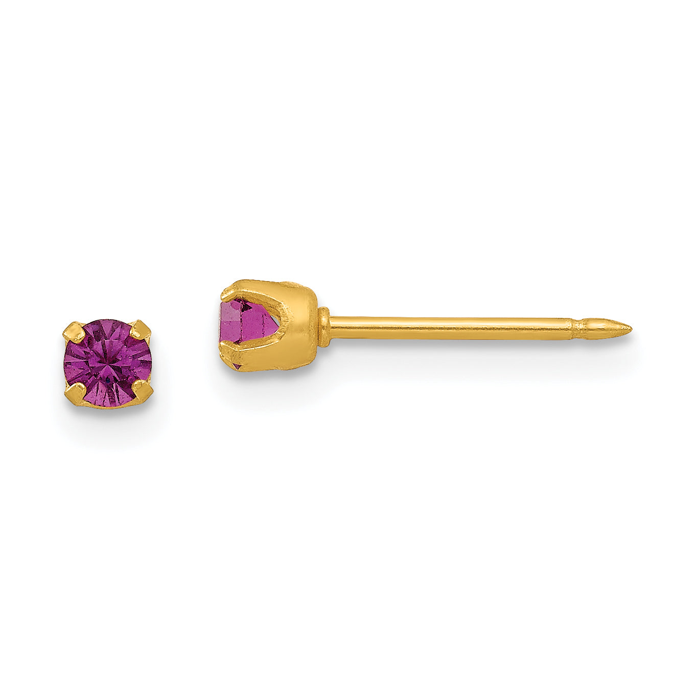Inverness 24k Plated February Purple Crystal Birthstone Earrings Main image