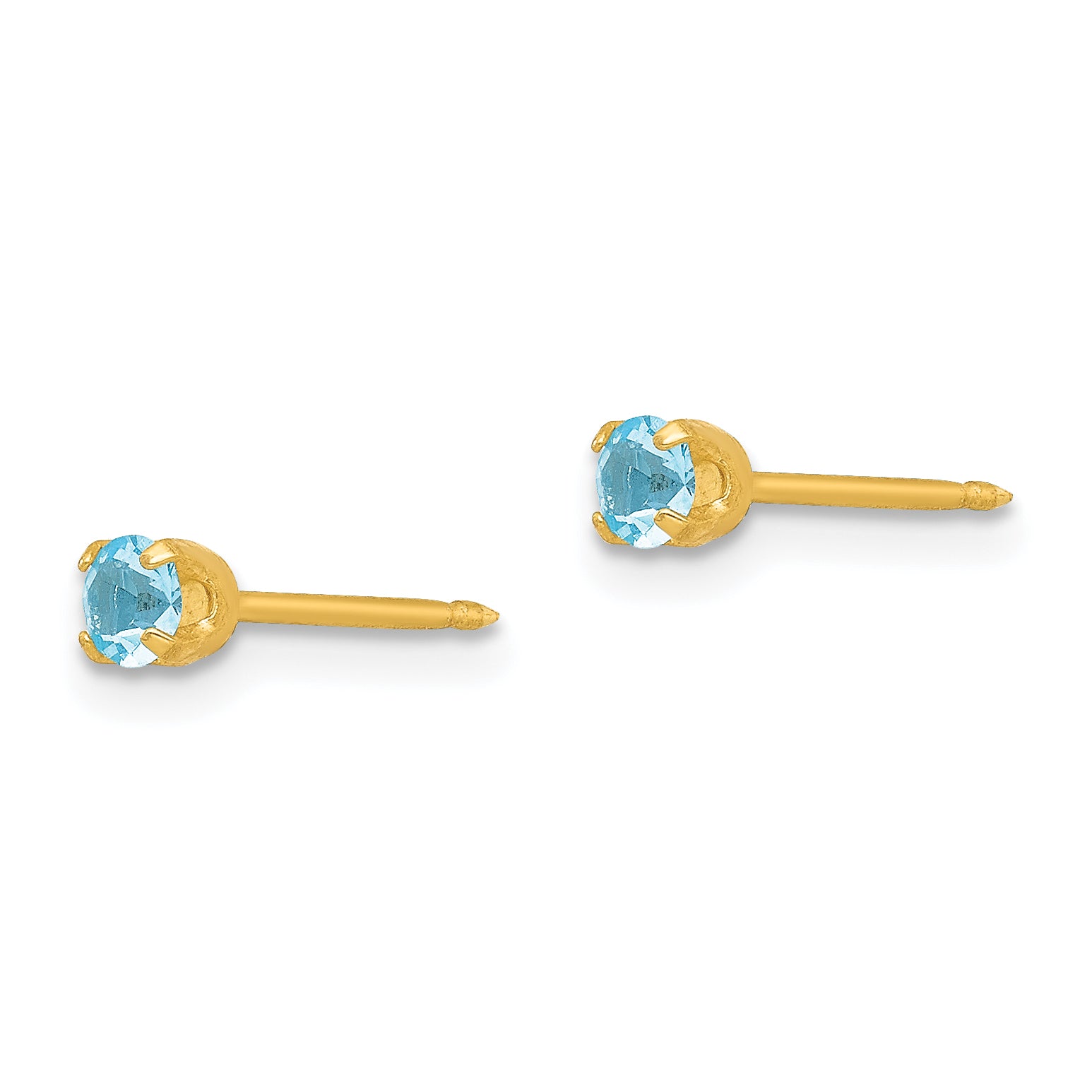 Inverness 24k Gold Plated March Birthstone Crystal Stud Earrings Elegant & Timeless Secondary image