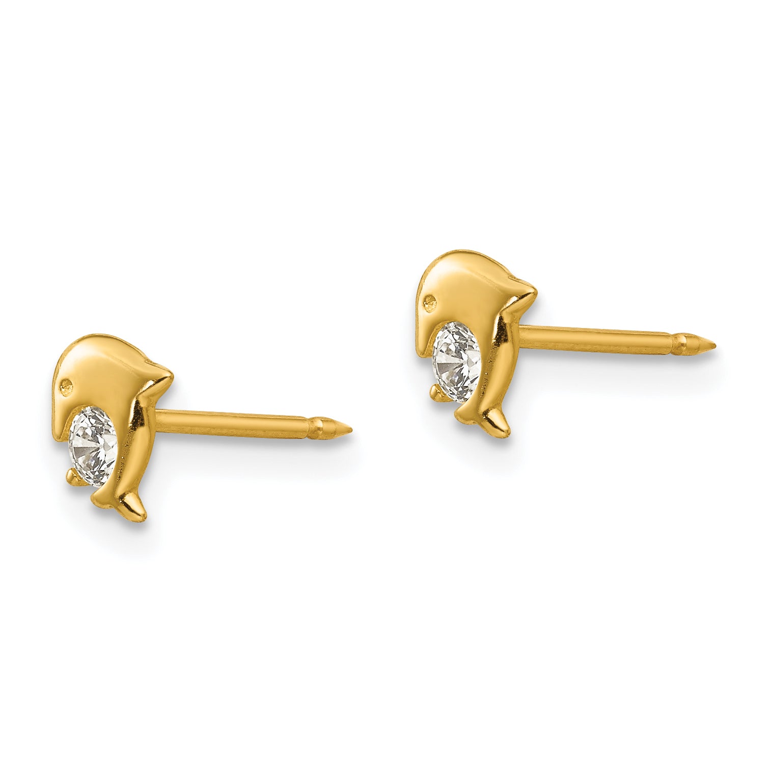Inverness 14k Dolphin CZ Earrings