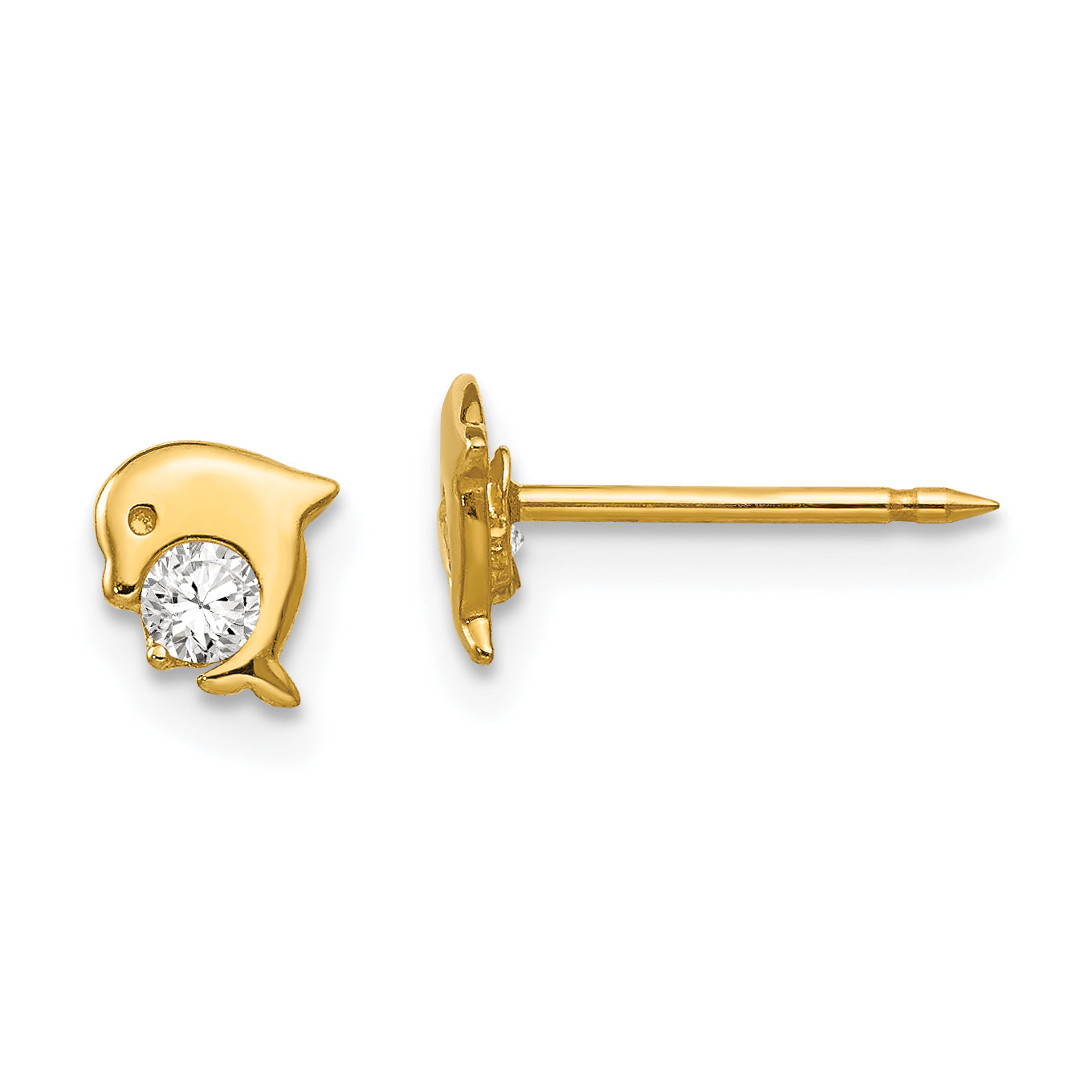 Inverness 14k Dolphin CZ Earrings