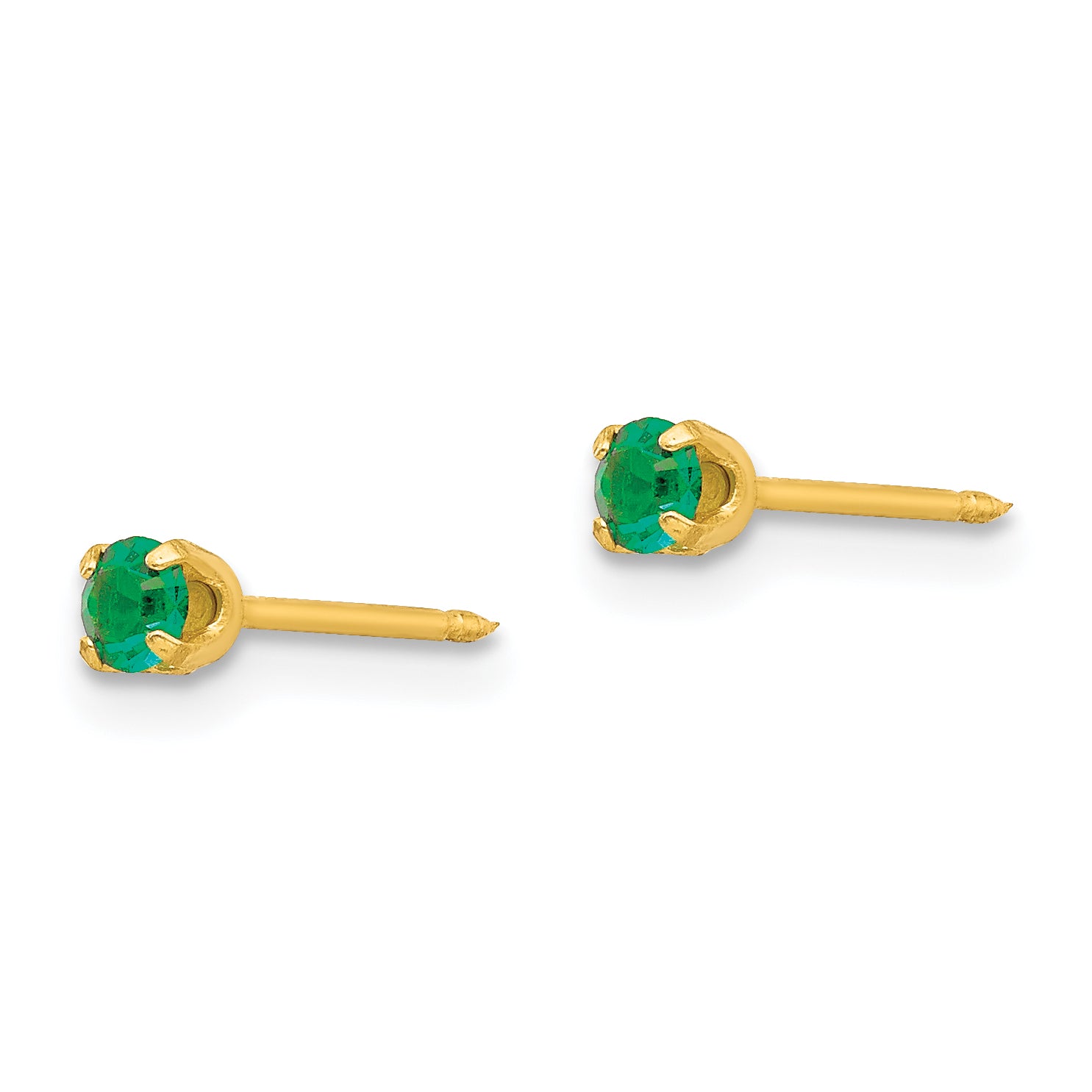 Inverness 24K Gold Plated May Green Crystal Birthstone Stud Earrings for Women Secondary image