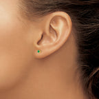 Inverness 24K Gold Plated May Green Crystal Birthstone Stud Earrings for Women