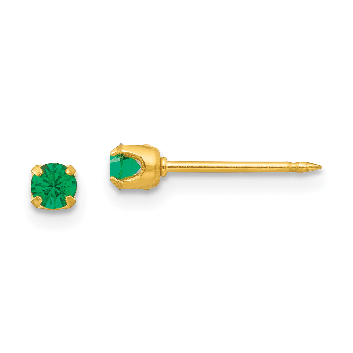 Inverness 24k Plated May Green Crystal Birthstone Earrings Main image