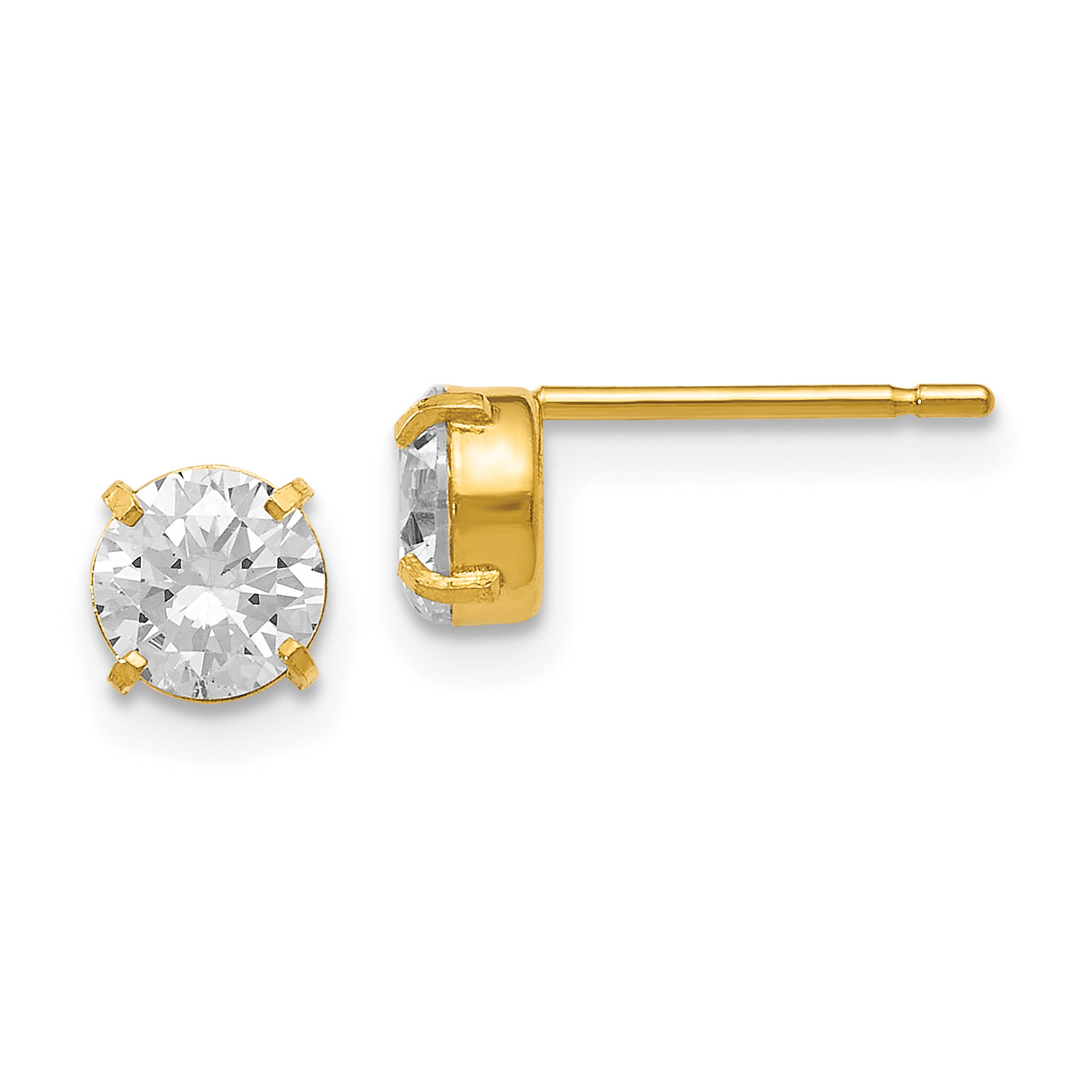 14k CZ Stud 5.0mm Earrings Main image