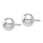 Ball Stud Earrings in 14K White Gold, 7mm