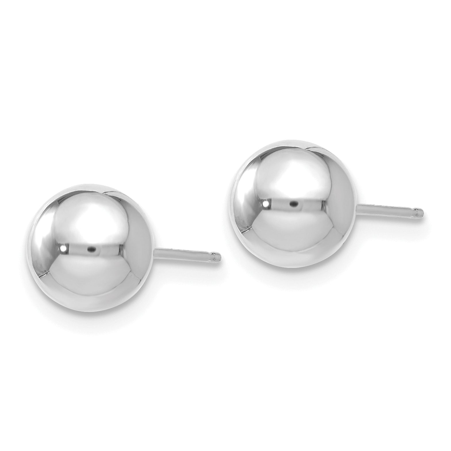 Ball Stud Earrings in 14K White Gold, 7mm