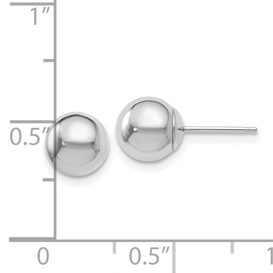 Ball Stud Earrings in 14K White Gold, 7mm