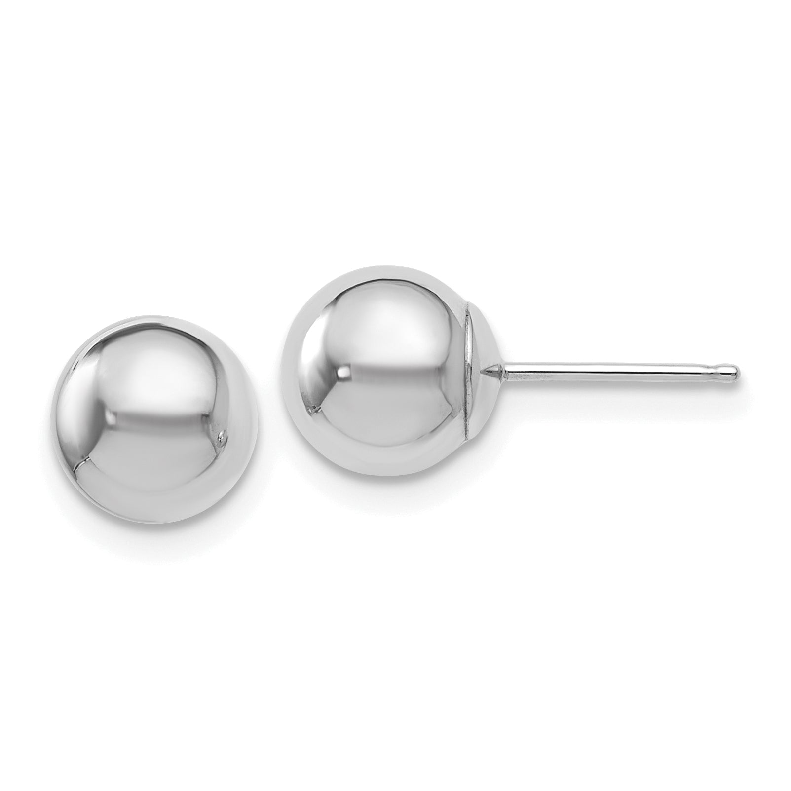 14K White Gold Polished 7mm Ball Post Earrings Main image