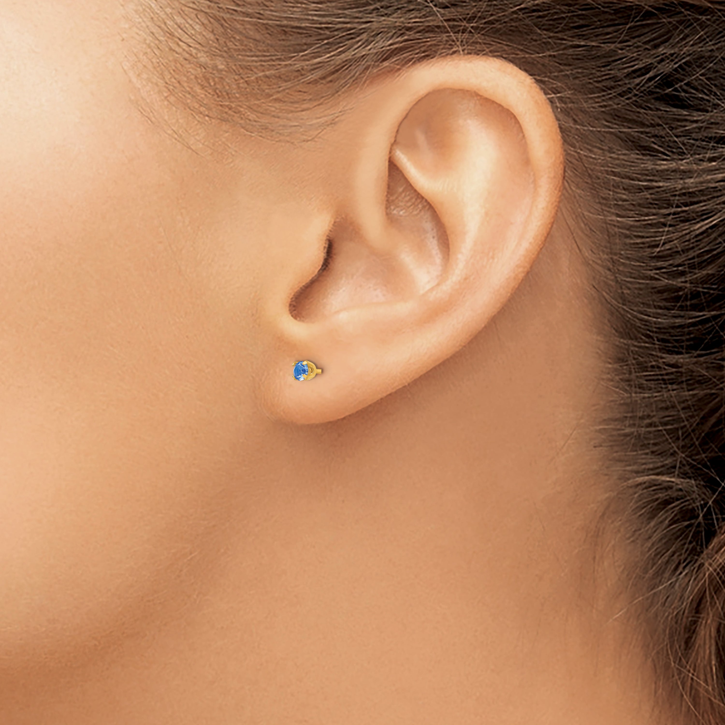 Inverness 24K Gold Plated Blue Crystal Birthstone Earrings  Elegant September Studs
