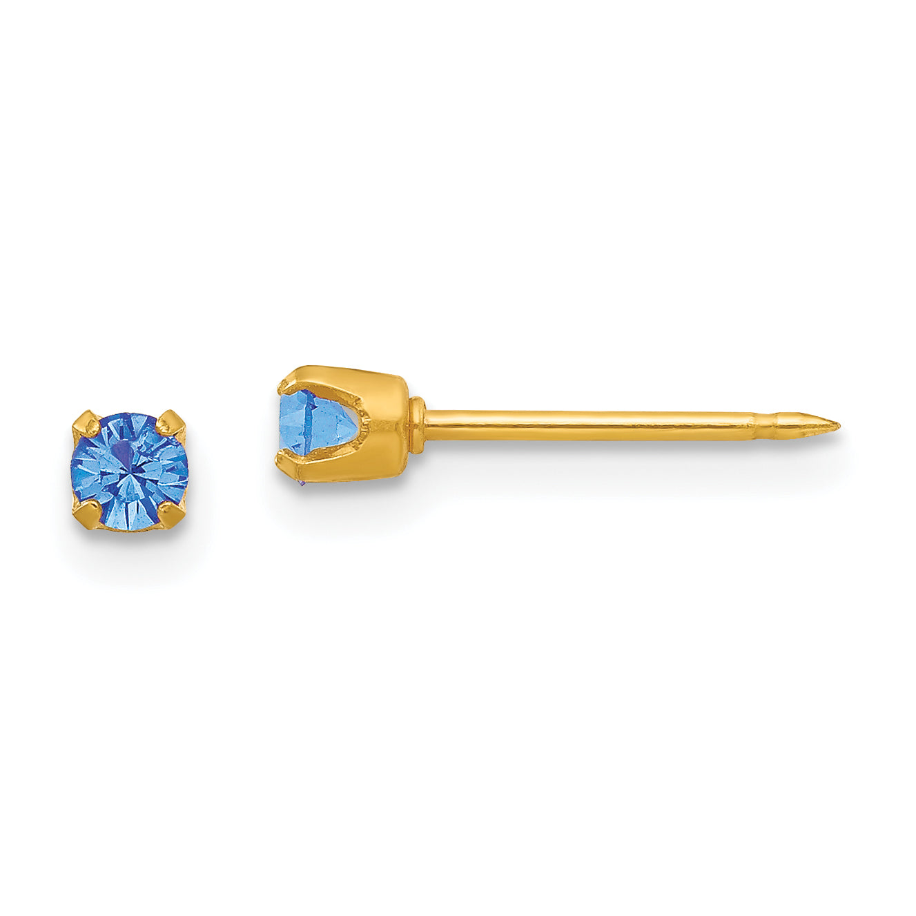 Inverness 24k Plated September Blue Crystal Birthstone Earrings Main image