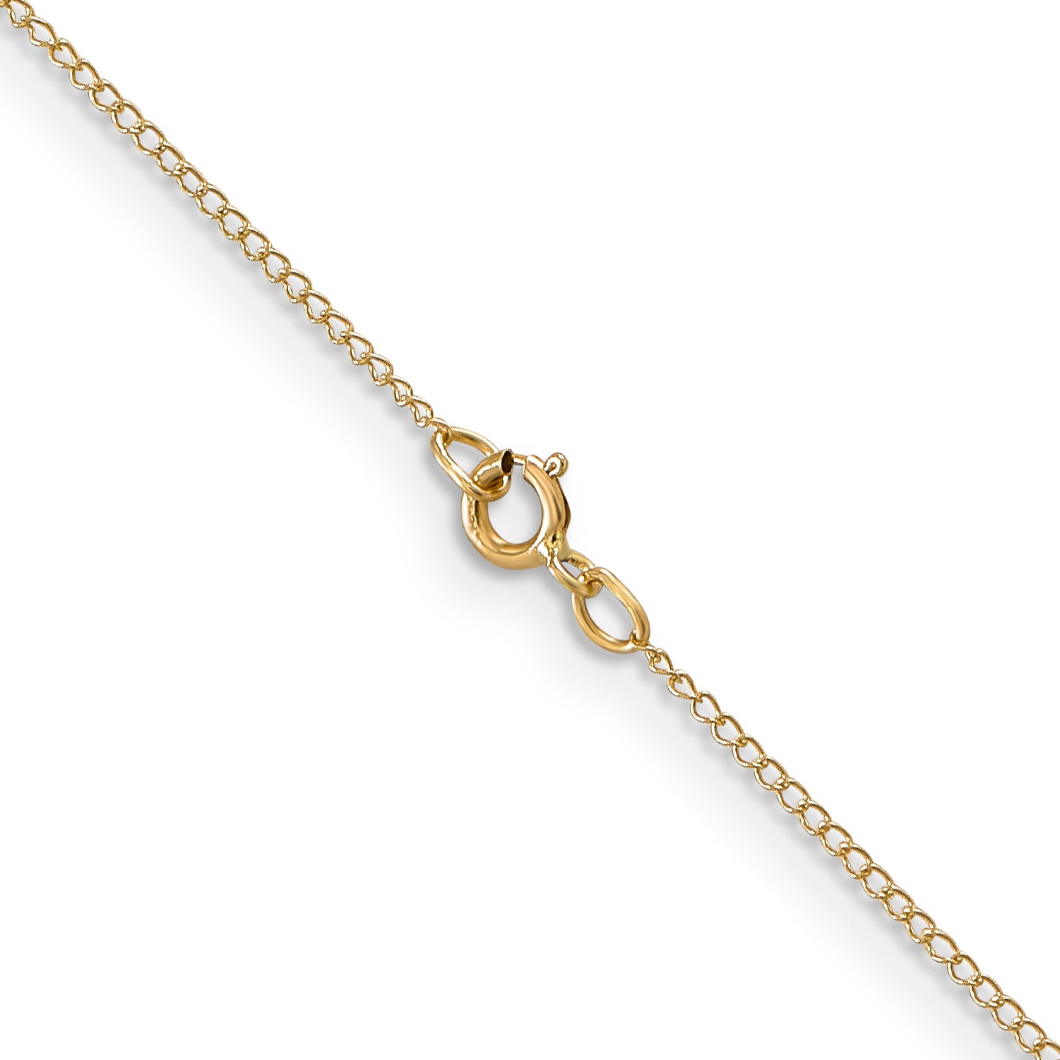 14K 16 inch Carded .5mm Curb with Spring Ring Clasp Chain