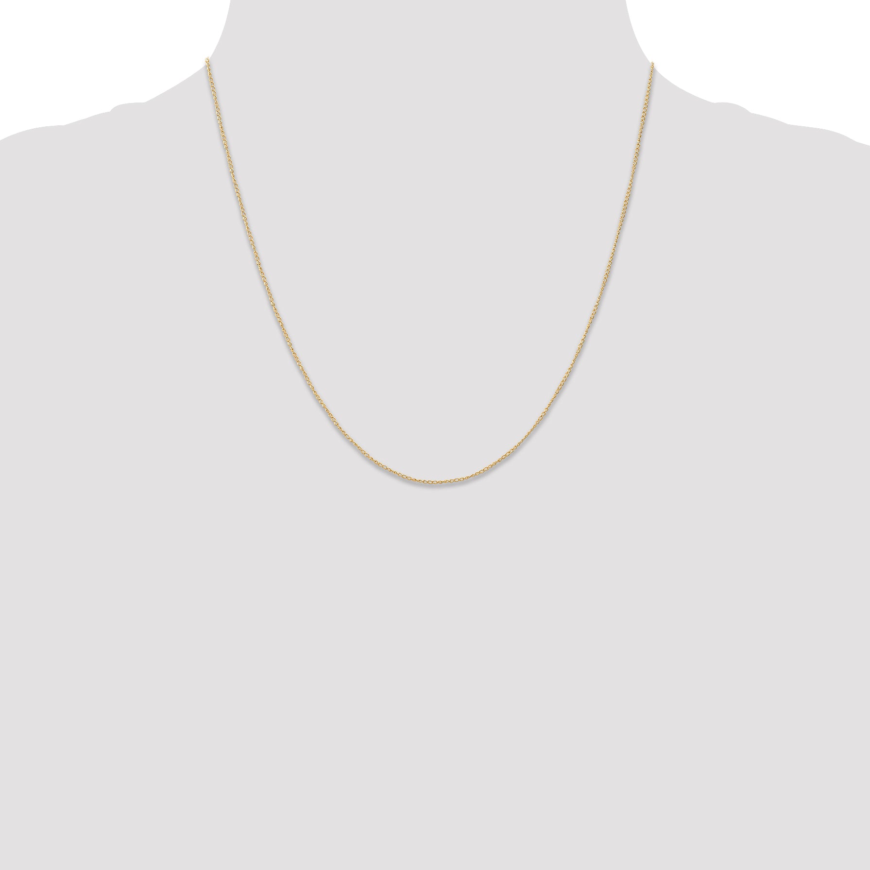 Curb Chain Necklace in 14K Yellow Gold, 0.5mm
