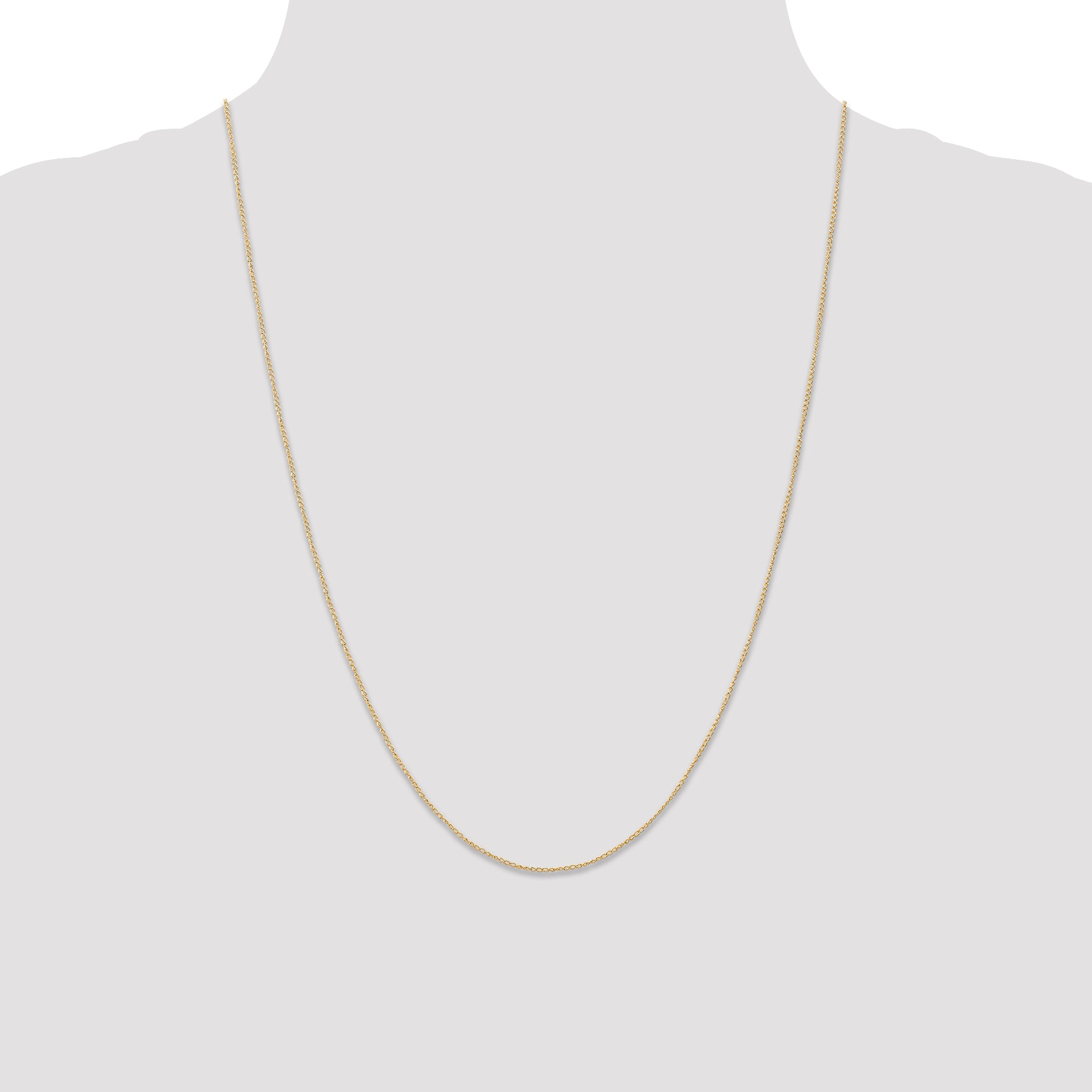 Curb Chain Necklace in 14K Yellow Gold, 0.5mm