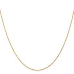 14K Gold Polished Cable Necklace with Spring Ring Clasp Elegant Women's Chain
