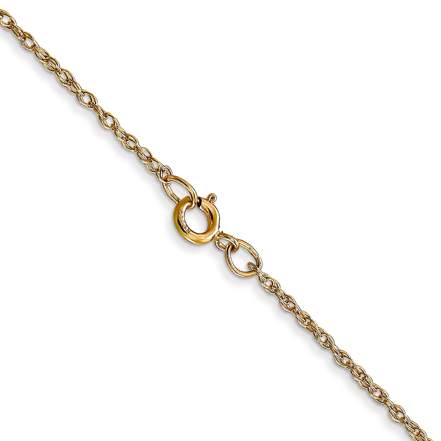 14K Gold Polished Cable Necklace with Spring Ring Clasp Elegant Women's Chain